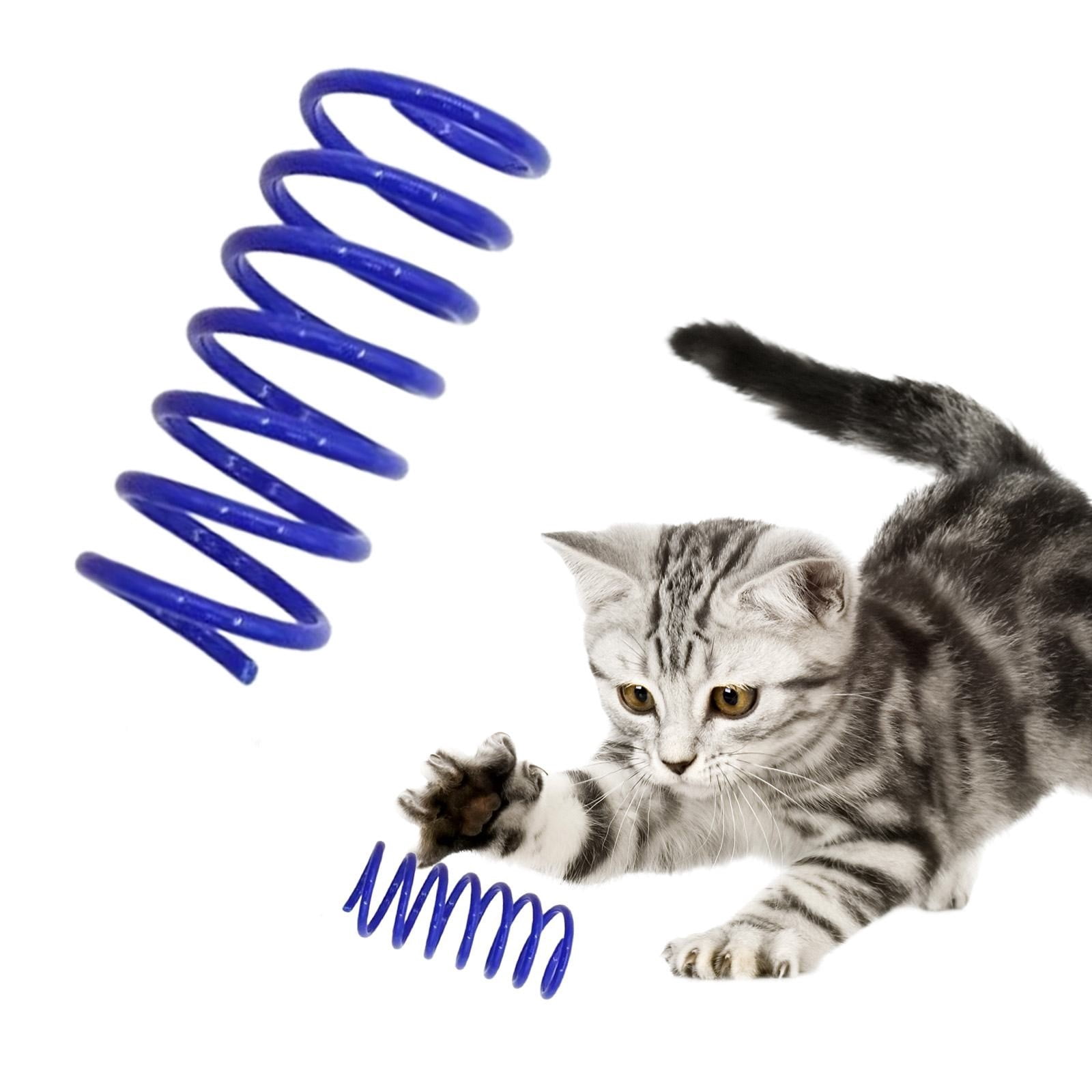LGCASL Red Pet Cat Toy Spring Style Spring Toys Playful Coils for Plastic for Swatting Biting Hunting and Active Play Colorful, Red Blue - Image 2