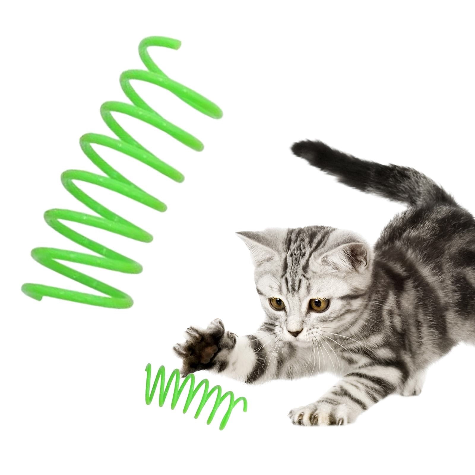 LGCASL Red Pet Cat Toy Spring Style Spring Toys Playful Coils for Plastic for Swatting Biting Hunting and Active Play Colorful, Red Green - Image 2