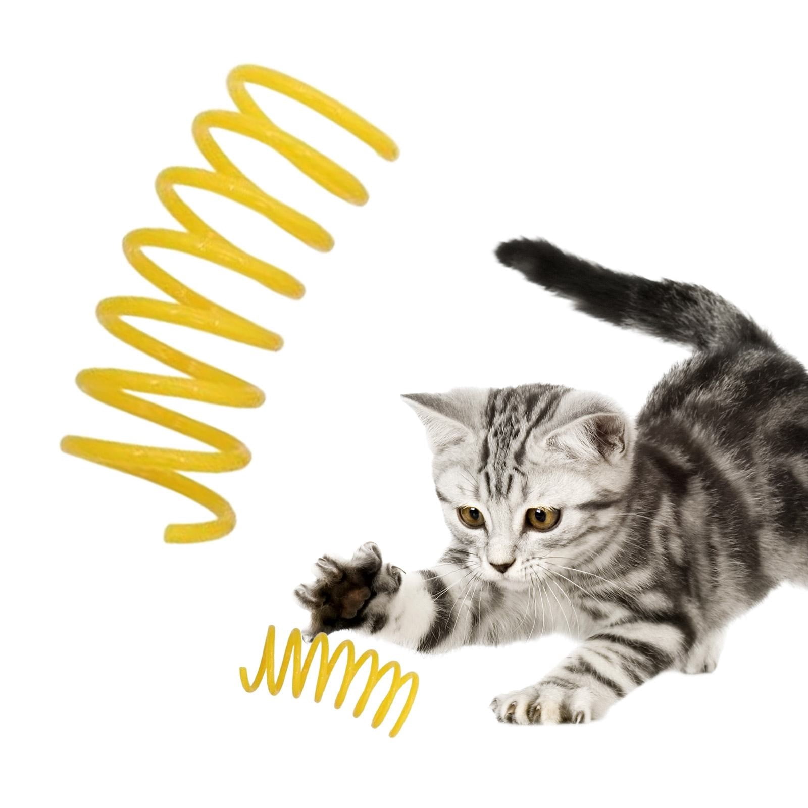 LGCASL Red Pet Cat Toy Spring Style Spring Toys Playful Coils for Plastic for Swatting Biting Hunting and Active Play Colorful, Red Yellow - Image 2
