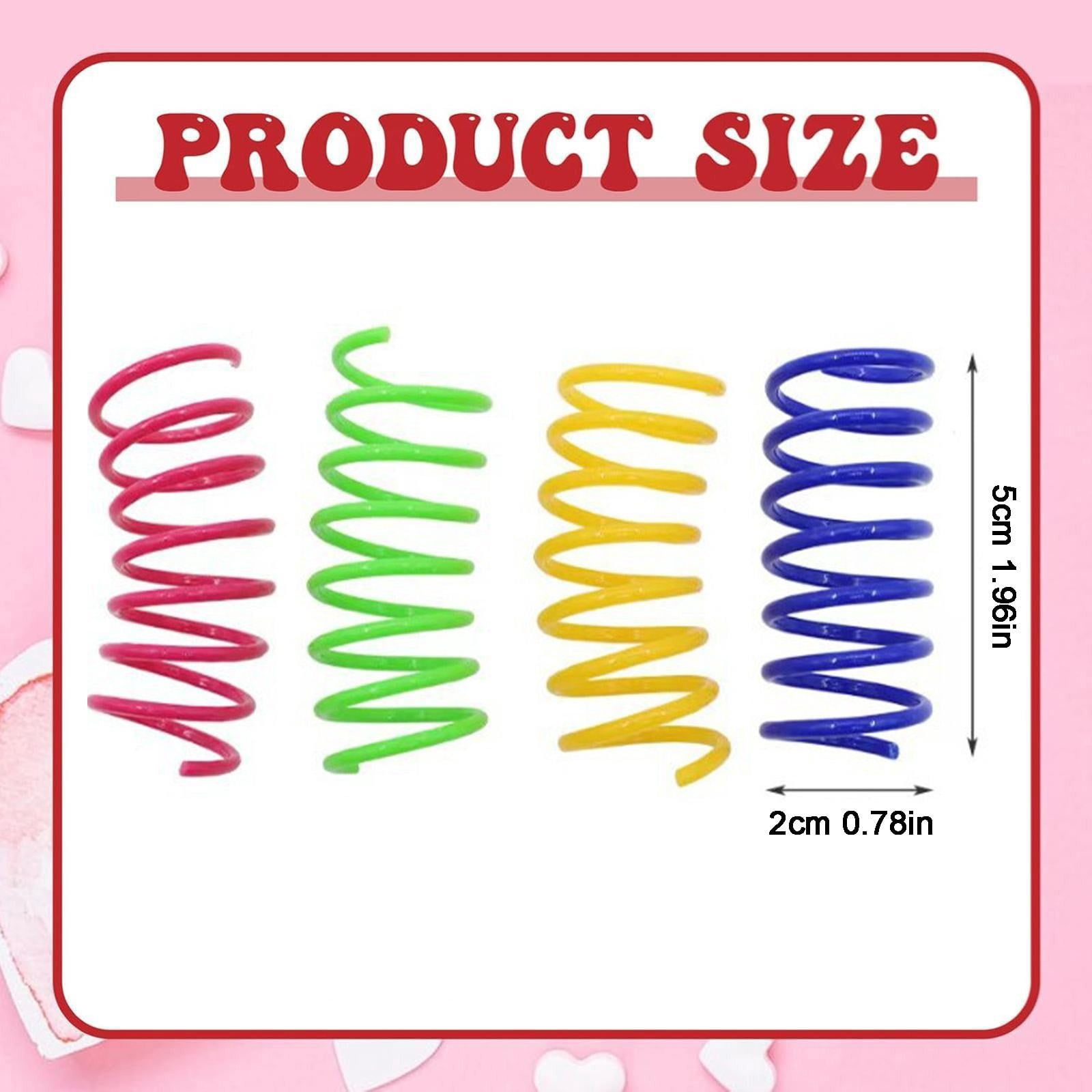 LGCASL Red Pet Cat Toy Spring Style Spring Toys Playful Coils for Plastic for Swatting Biting Hunting and Active Play Colorful, Red Yellow - Image 3