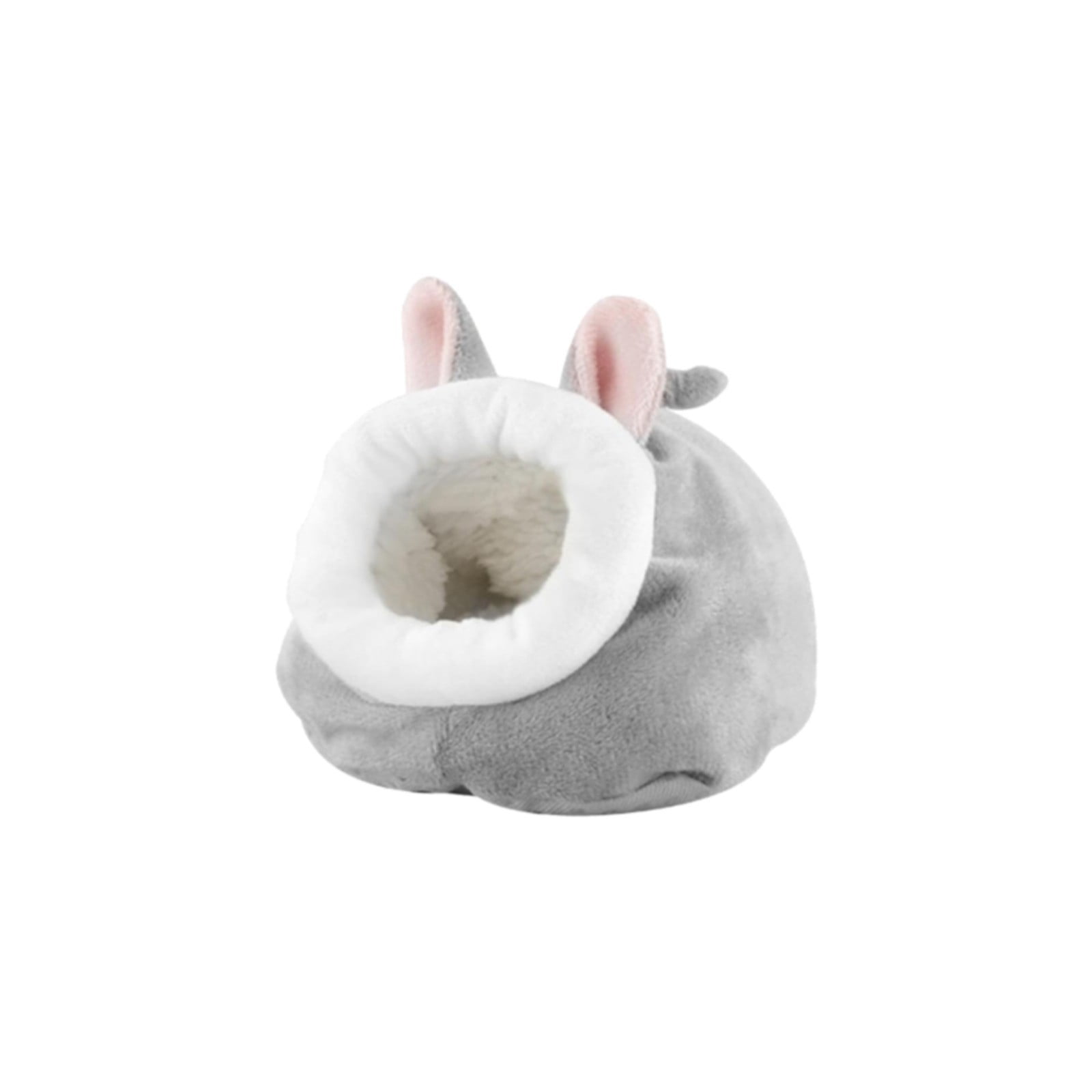 LGCASL Small Pet Bed, Pig Christmas Bed Warm Hedgehog Hideout Cotton House Sleeping Nest Cage Accessories for Small Animal Habitat Supplies for Hamster Sugar Glider Squirrel Bearded Dragon, Pink Grey - Image 1