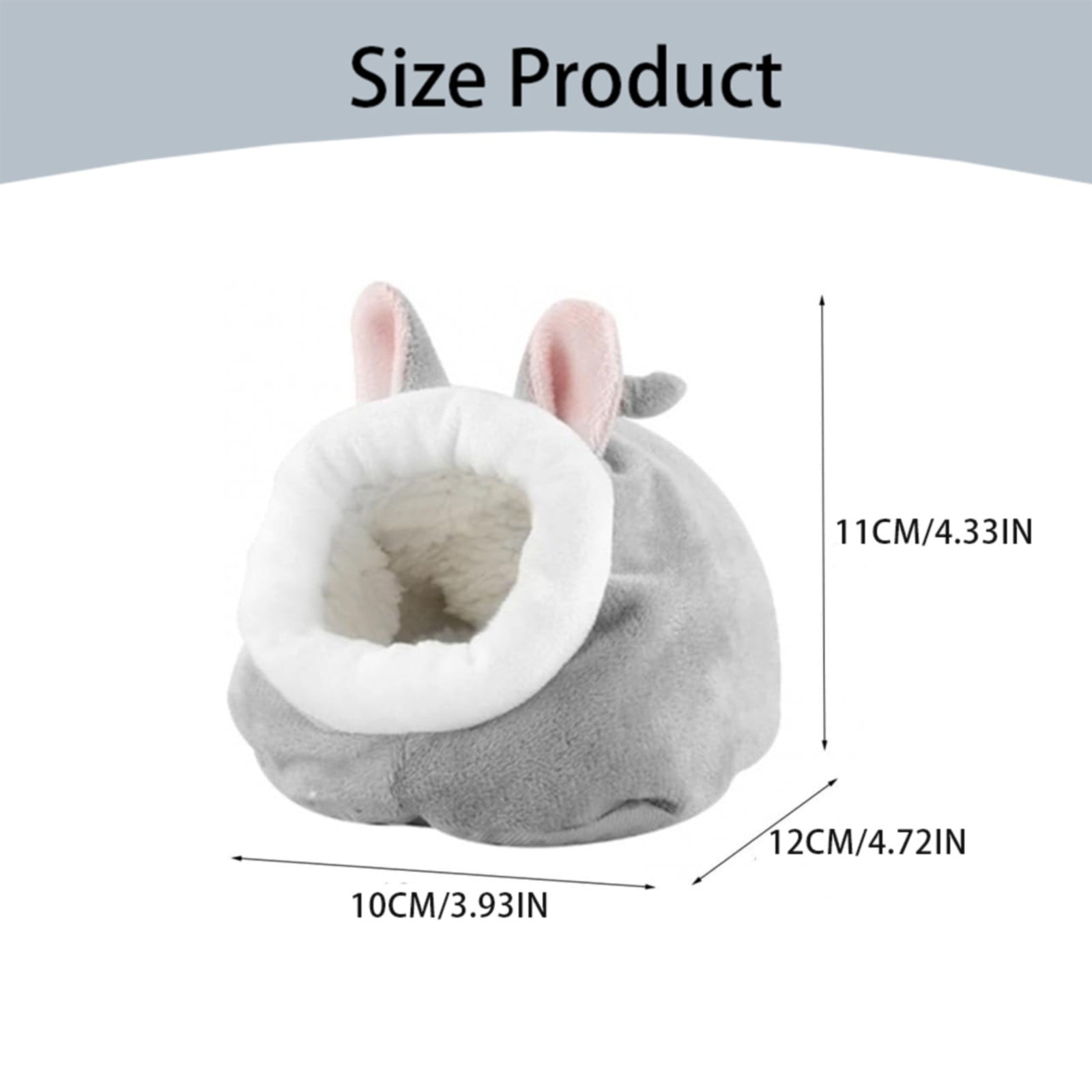 LGCASL Small Pet Bed, Pig Christmas Bed Warm Hedgehog Hideout Cotton House Sleeping Nest Cage Accessories for Small Animal Habitat Supplies for Hamster Sugar Glider Squirrel Bearded Dragon, Pink Grey - Image 3