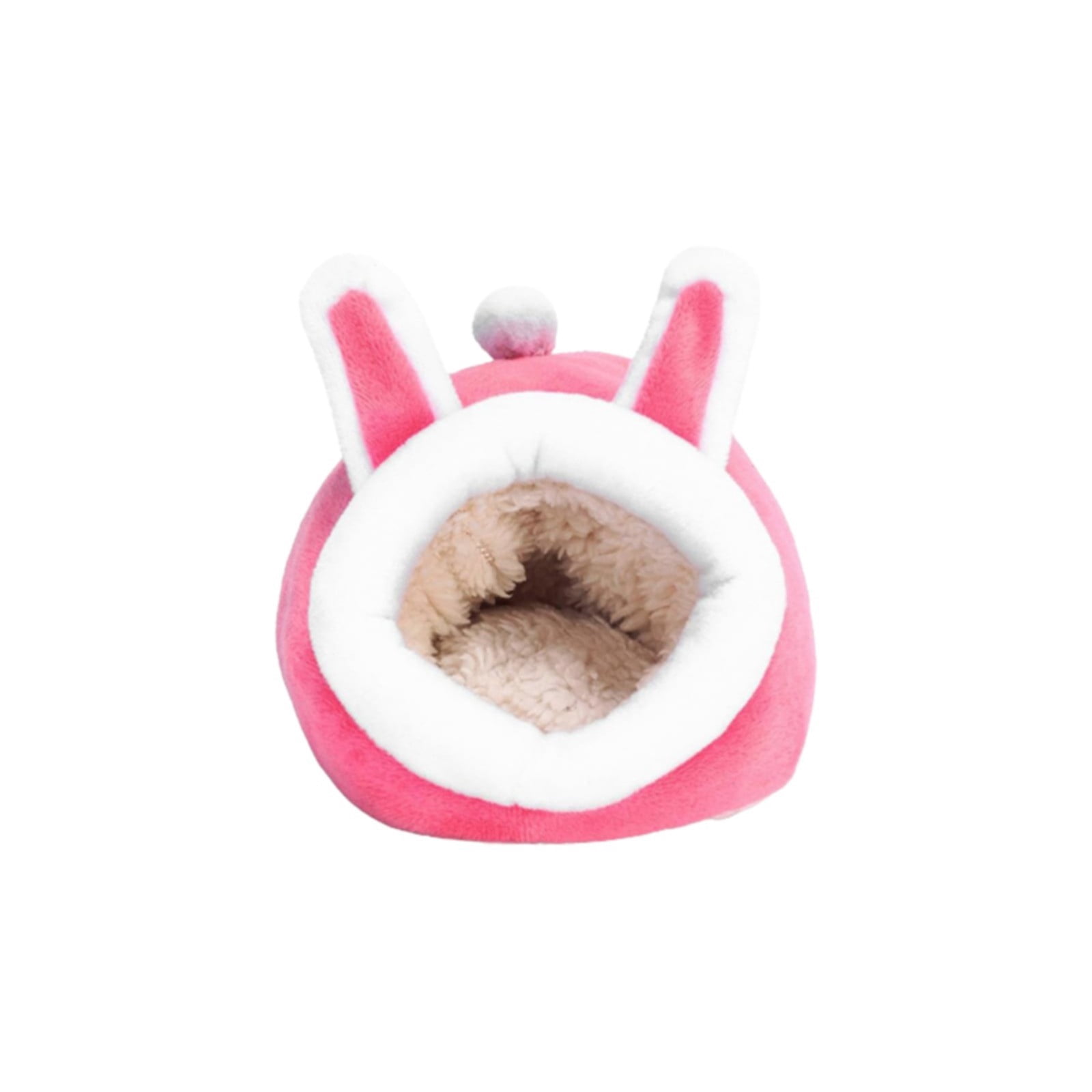 LGCASL Small Pet Bed, Pig Christmas Bed Warm Hedgehog Hideout Cotton House Sleeping Nest Cage Accessories for Small Animal Habitat Supplies for Hamster Sugar Glider Squirrel Bearded Dragon Pink - Image 1