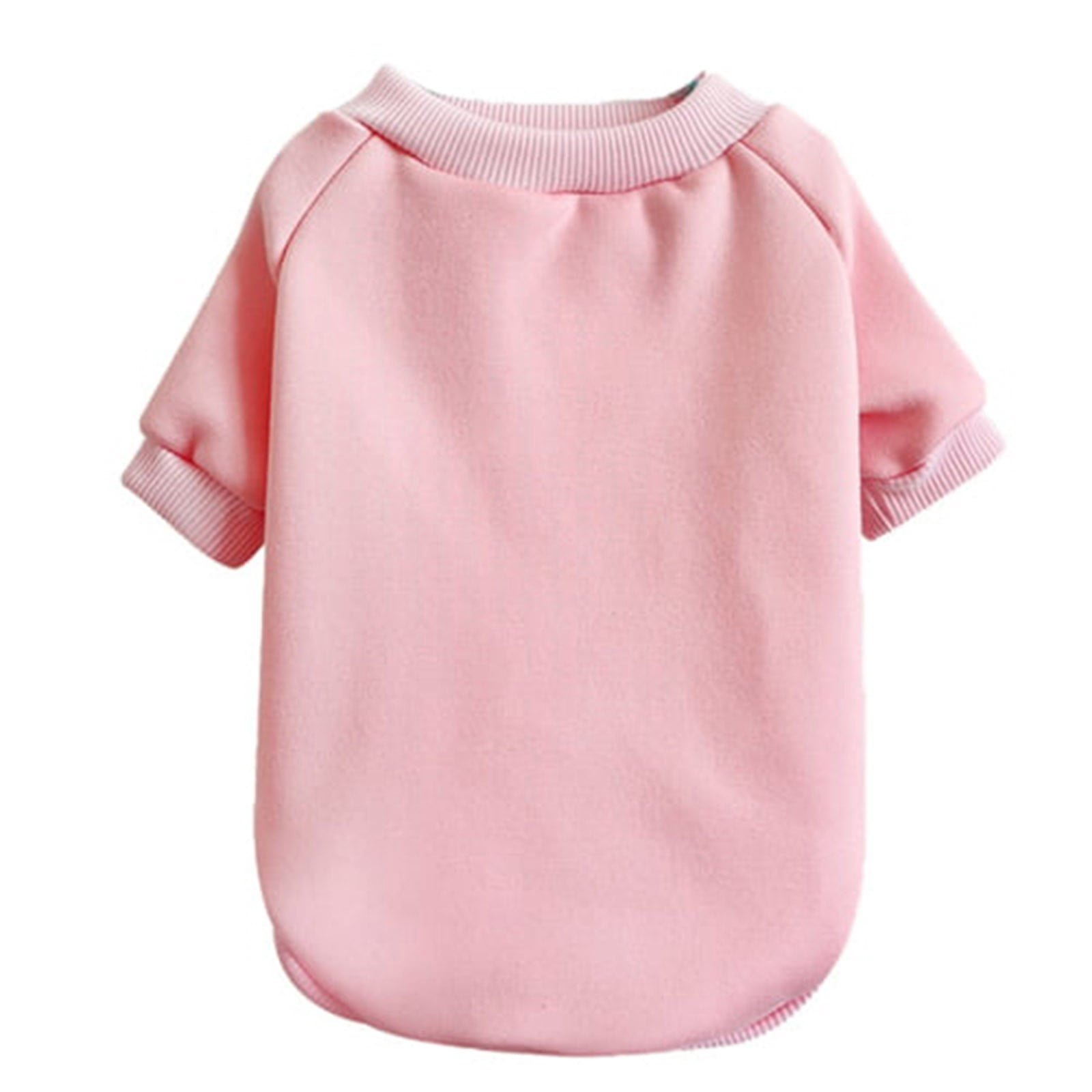 LGCASL Pet Hoodie, Dog Winter Sweater Cat Warm Clothes Pet Sweater Round Neck Solid Color Thickening Cat Dog Knitwear Sweater for Cats Or Dogs in Cold Season (Light Blue, S) S Pink - Image 1