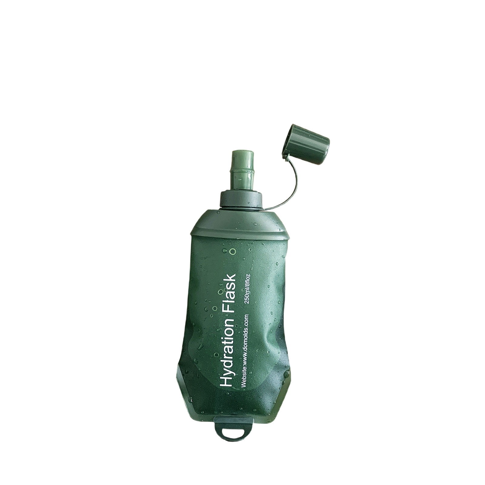 150ml Soft Flask,Light Tpu Foldable Soft Water Bottle Leak Proof Hydration Flask,Soft Water Bottle Running for Running Hiking Cycling Camping Portable Travel Sports Water Bag Easy to Carry L(500ml) Army Green - Image 1
