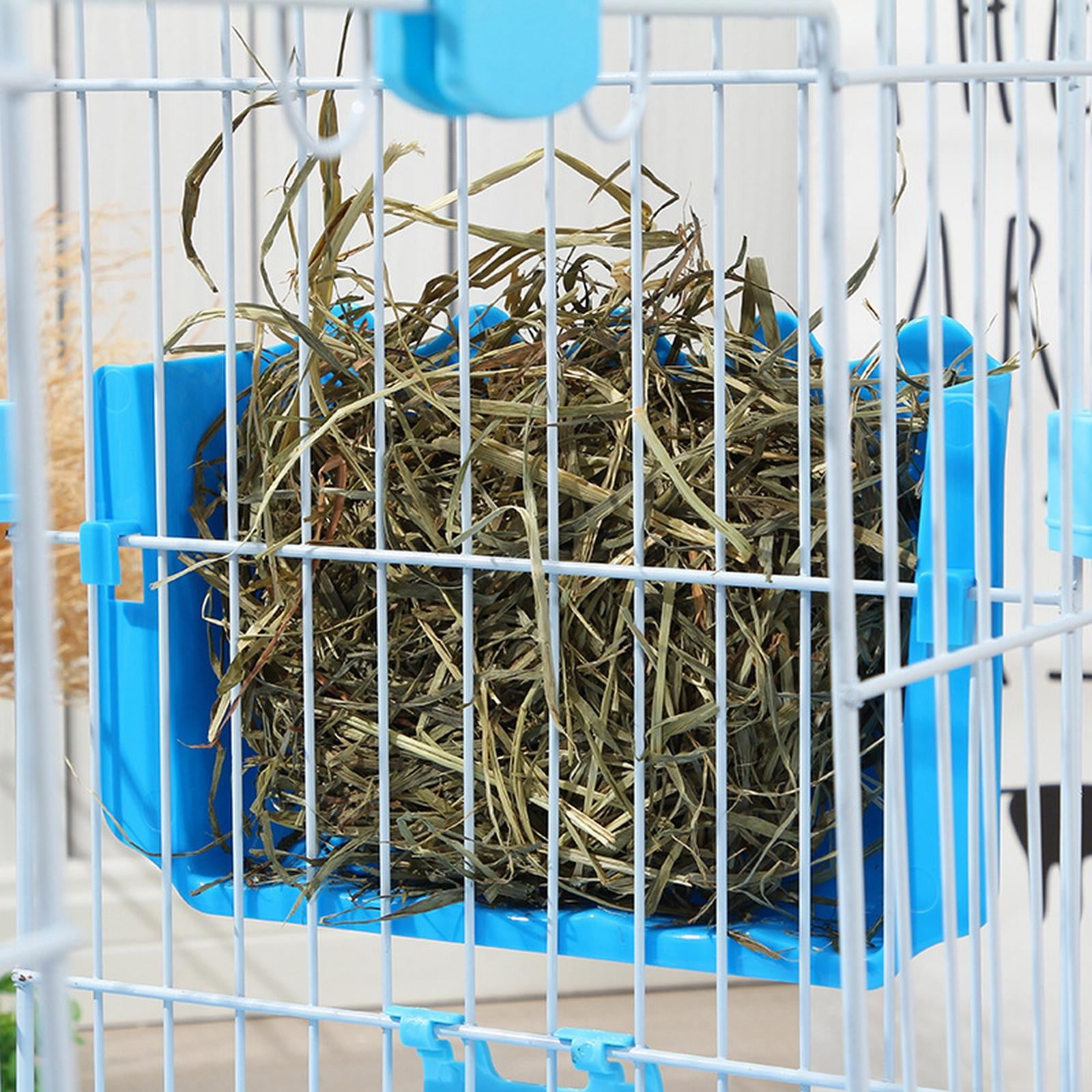 LGCASL Hanging Hay Dispenser for Pet Rabbits, Rabbit Feeder Small Animal Hay Bowl Hay Holder Large Capacity Feeder for Bunny Pig Light Blue - Image 6