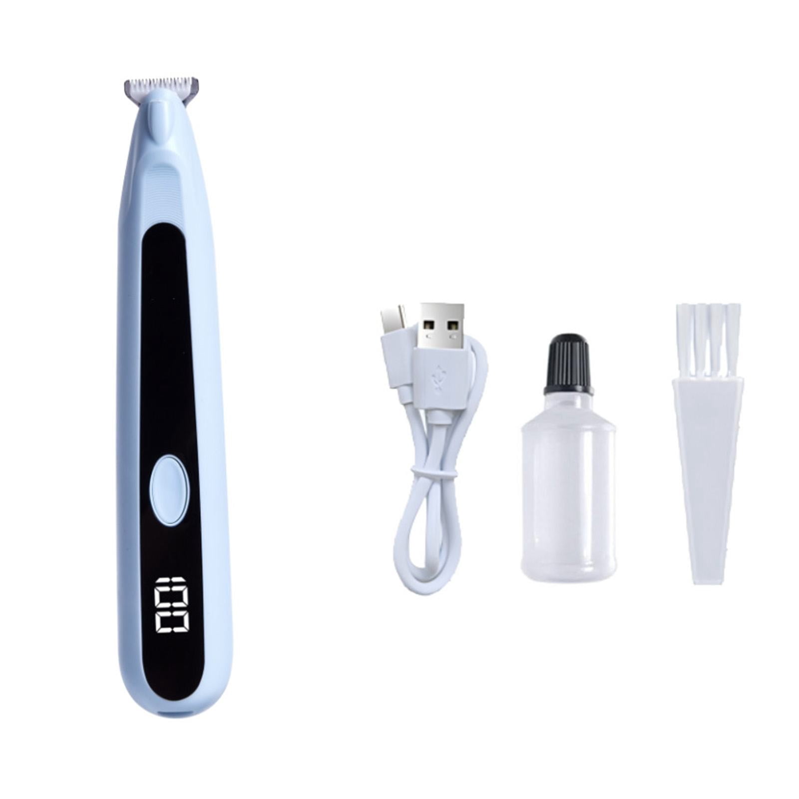 LGCASL Pet Grooming Kit, Small to Medium-Sized Pet Grooming Tools Dog Trimmer Pet Precision Trimmer for Cordless Dog Clipper Trimmer for Dogs Usb Rechargeable Noise Dog Grooming for Ears, White Blue - Image 1