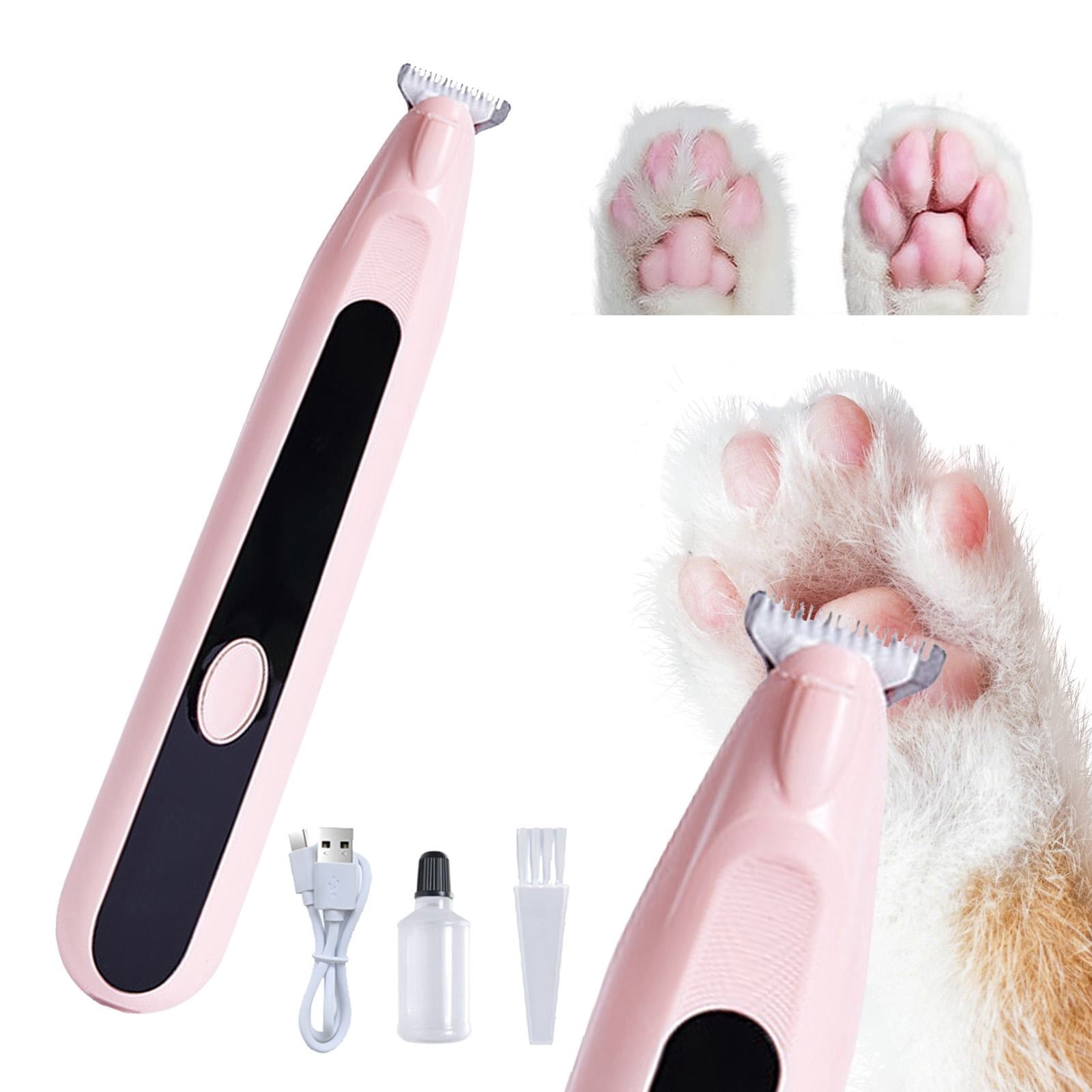 LGCASL Pet Grooming Kit, Small to Medium-Sized Pet Grooming Tools Dog Trimmer Pet Precision Trimmer for Cordless Dog Clipper Trimmer for Dogs Usb Rechargeable Noise Dog Grooming for Ears, White Pink - Image 2