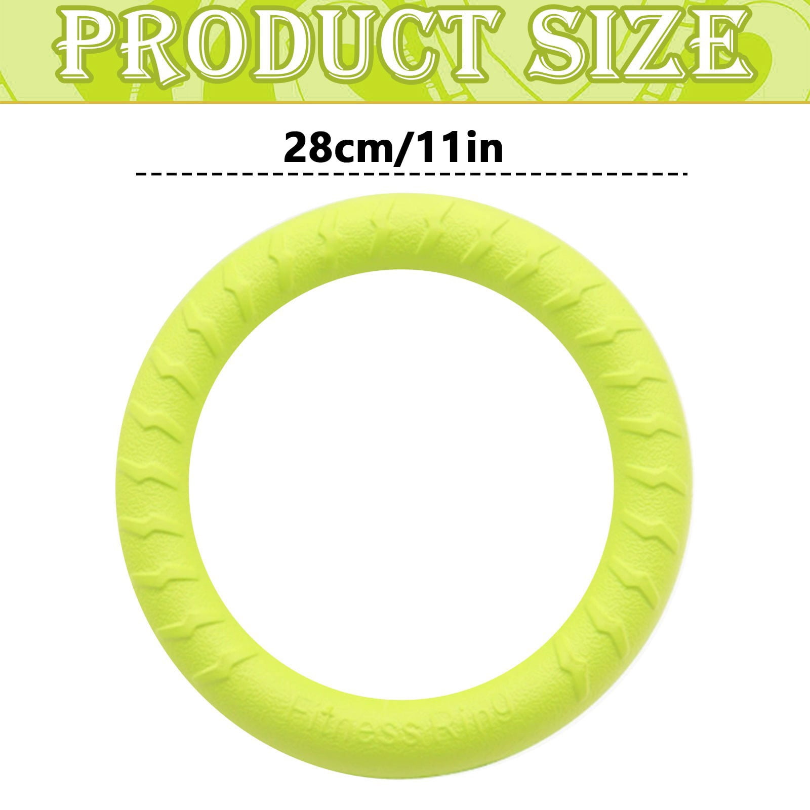 LGCASL Eva Pet Chewing Training Ring, 11 Inches in Diameter, Dog Chew Rubber Ring Toy Interactive Tug & Training Toy, Suitable for Most Dog Sizes Green - Image 2