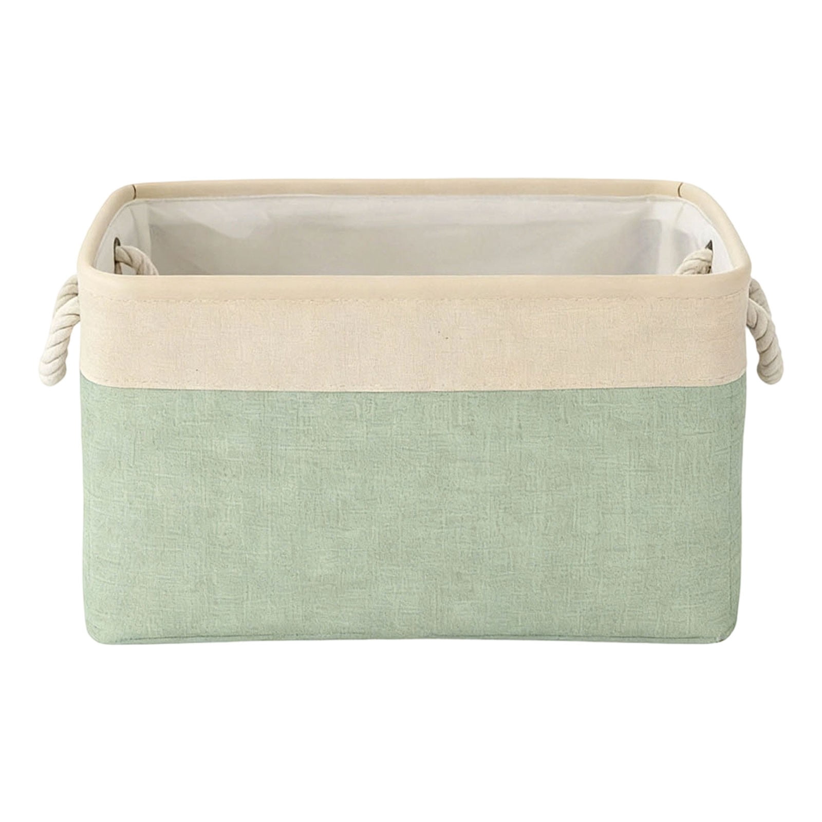 LGCASL Fabric Storage Box, Fabric Storage Box, Storage Basket with Handles and for Clothes Shelves Closet Wardrobe Home Wear and Reinforced, Light Gray S(12.2×5.1×8.2Inch) M(14.1×6.2×10.2inch) Light Green - Image 1