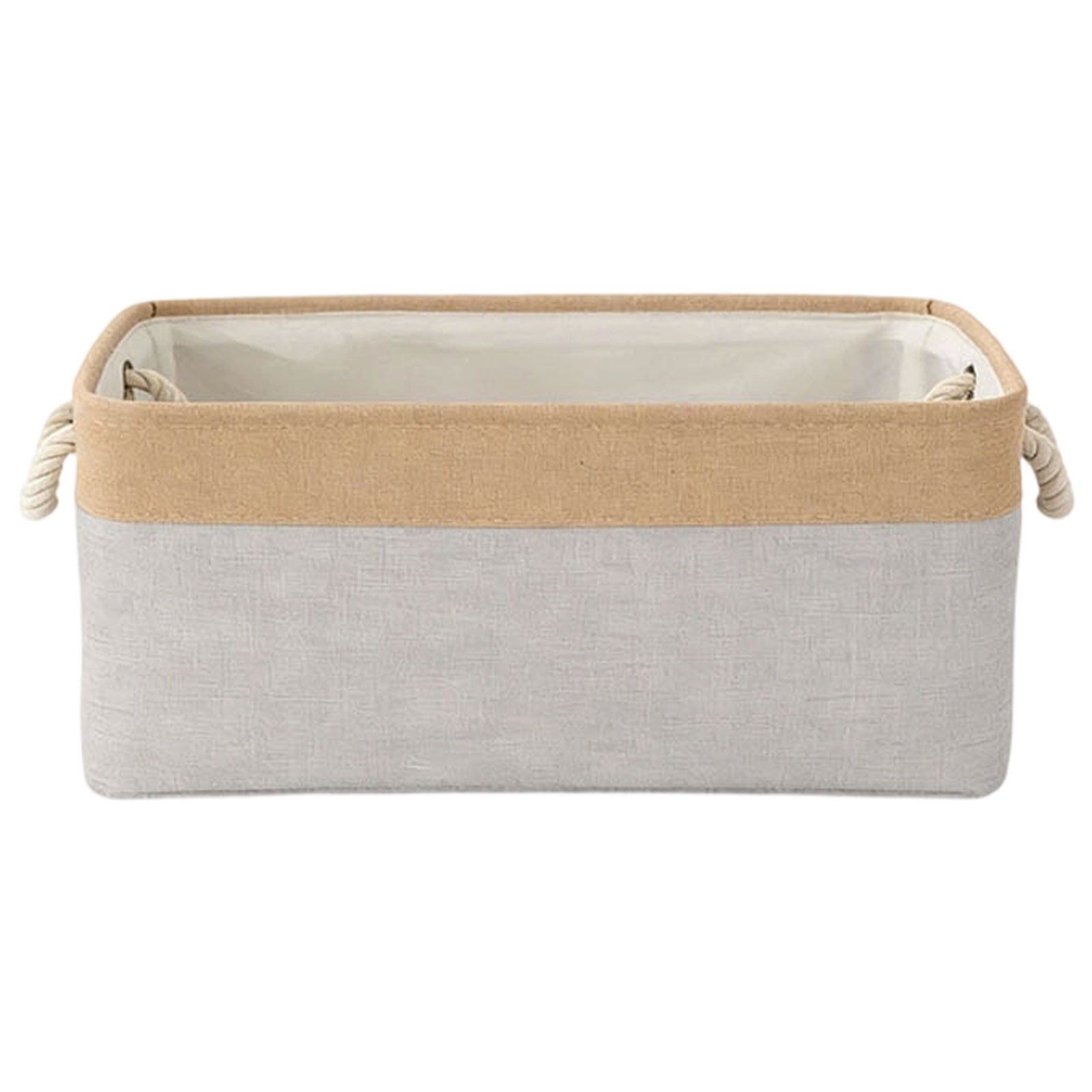 LGCASL Fabric Storage Box, Fabric Storage Box, Storage Basket with Handles and for Clothes Shelves Closet Wardrobe Home Wear and Reinforced, Light Gray S(12.2×5.1×8.2Inch) M(14.1×6.2×10.2inch) Light gray - Image 1