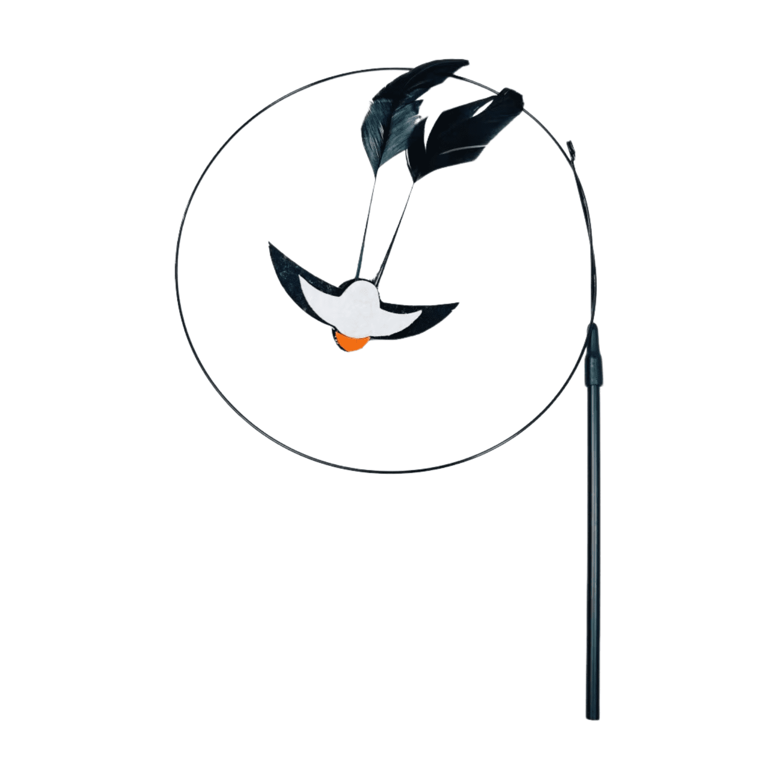 LGCASL Pet Chew Toys Clearance! Teasing Stick Replaces the Head Swallow Model Retractable Teasing Artifact with Bell Interactive Toy Black - Image 1
