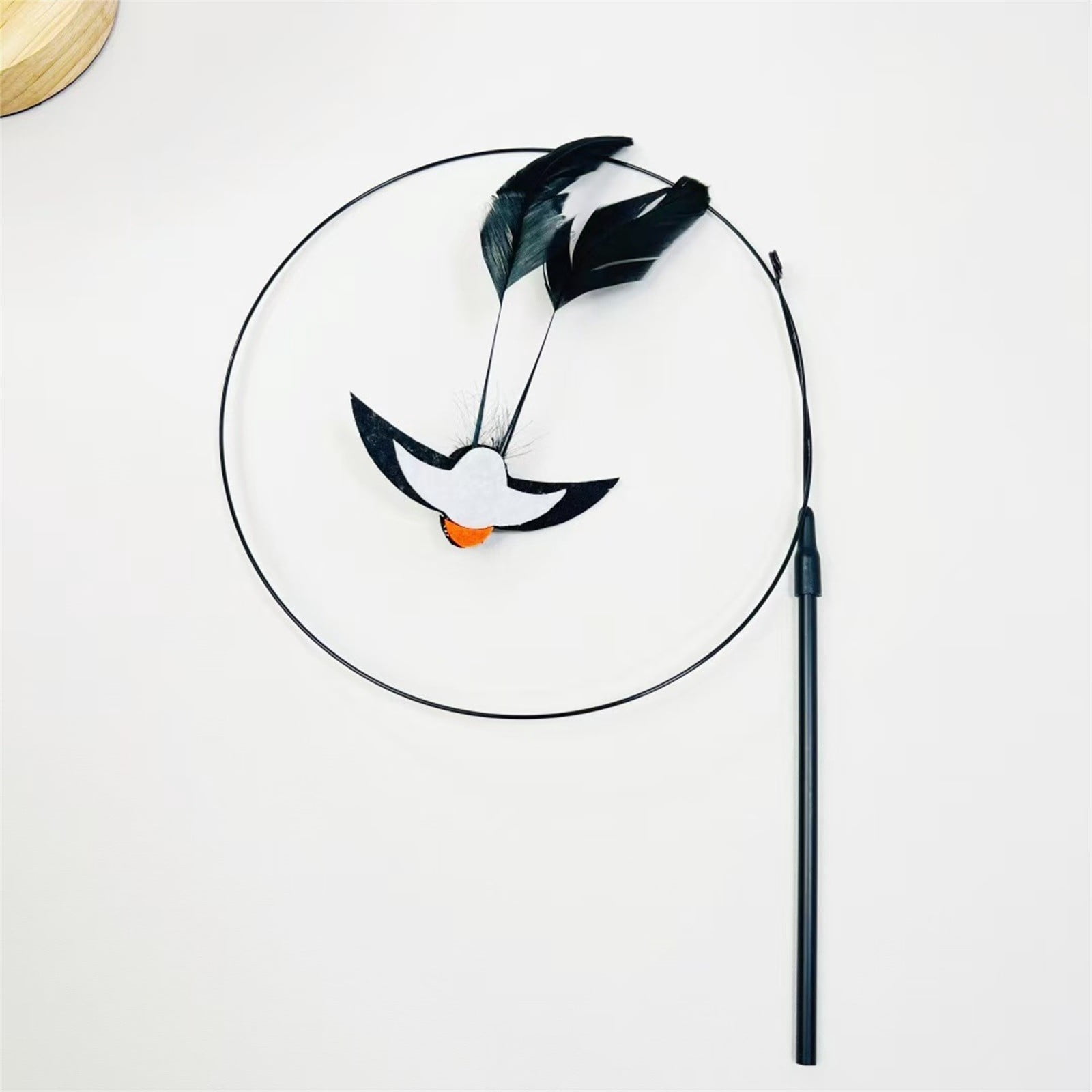 LGCASL Pet Chew Toys Clearance! Teasing Stick Replaces the Head Swallow Model Retractable Teasing Artifact with Bell Interactive Toy Black - Image 4