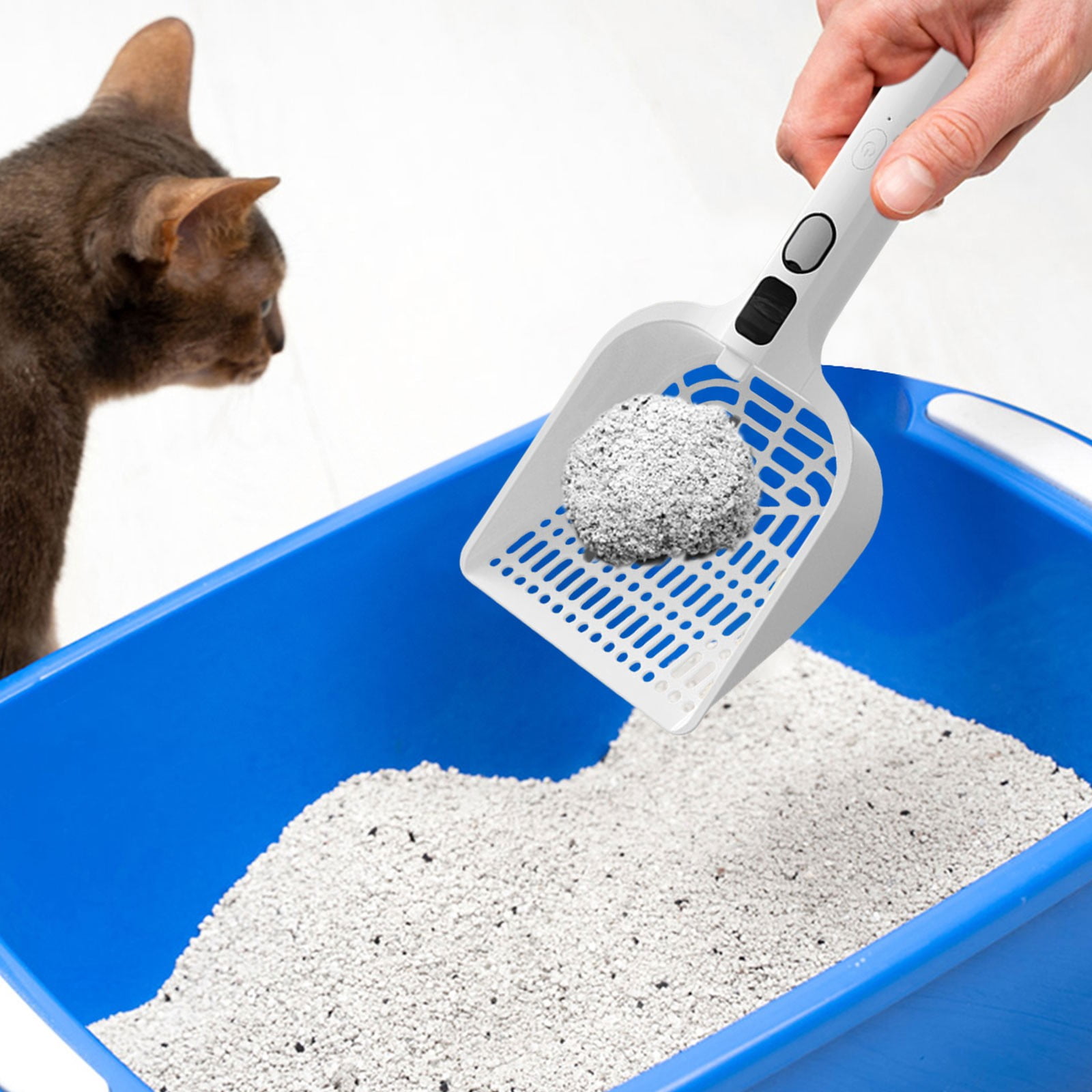 LGCASL Rechargeable Spray Deodorizing Cat Litter Scoop, Large Sized Rechargeable Spray Litter for Home Use Litter Scooping Tool White - Image 2