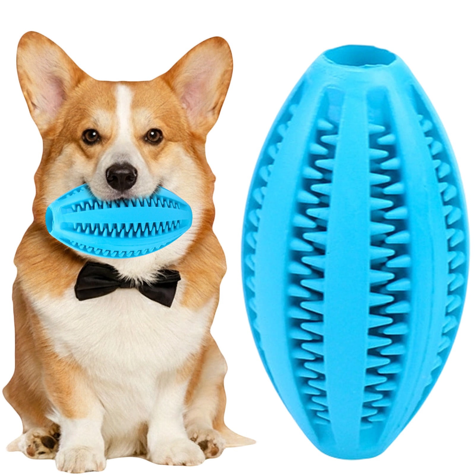 LGCASL Pet Toy Ball Dog Puzzle Toy 1 Pack Interactive Dog Toys for Dispensing Puppy Toys for Teething Puppy for Teeth/Slow Feeder/Iq Training/Playing, Yellow Sky Blue - Image 2