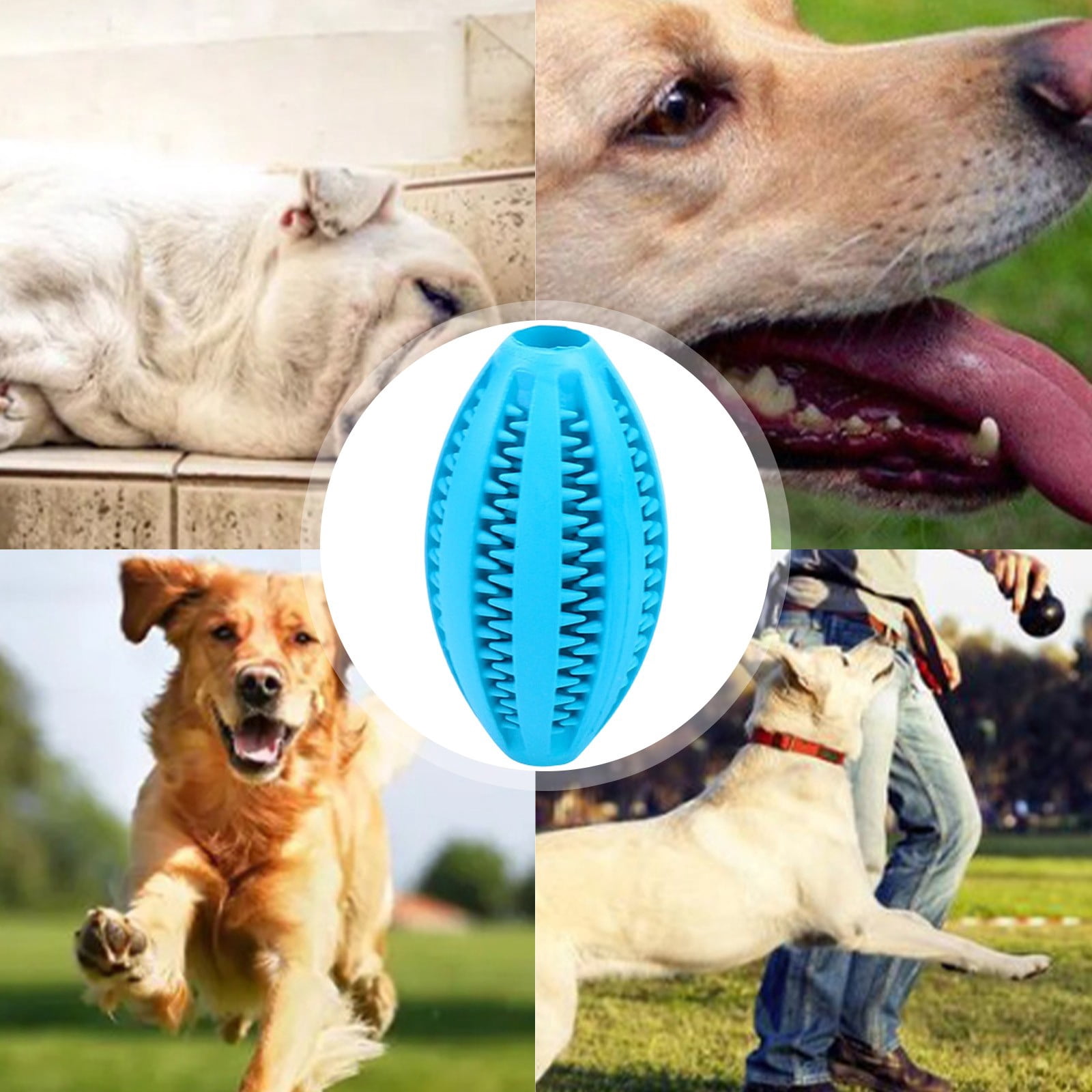 LGCASL Pet Toy Ball Dog Puzzle Toy 1 Pack Interactive Dog Toys for Dispensing Puppy Toys for Teething Puppy for Teeth/Slow Feeder/Iq Training/Playing, Yellow Sky Blue - Image 6