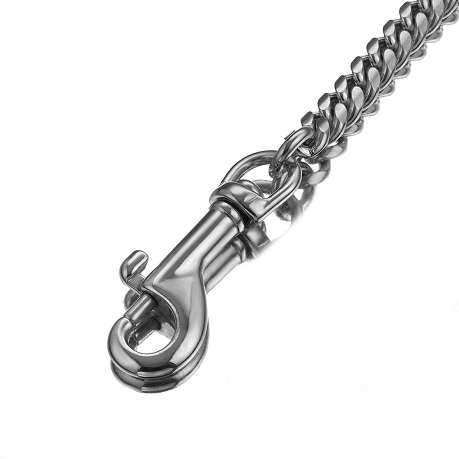 LGCASL Traction Leash Leather Strong Metal Stainless Pet Chain for Dog Black - Image 7