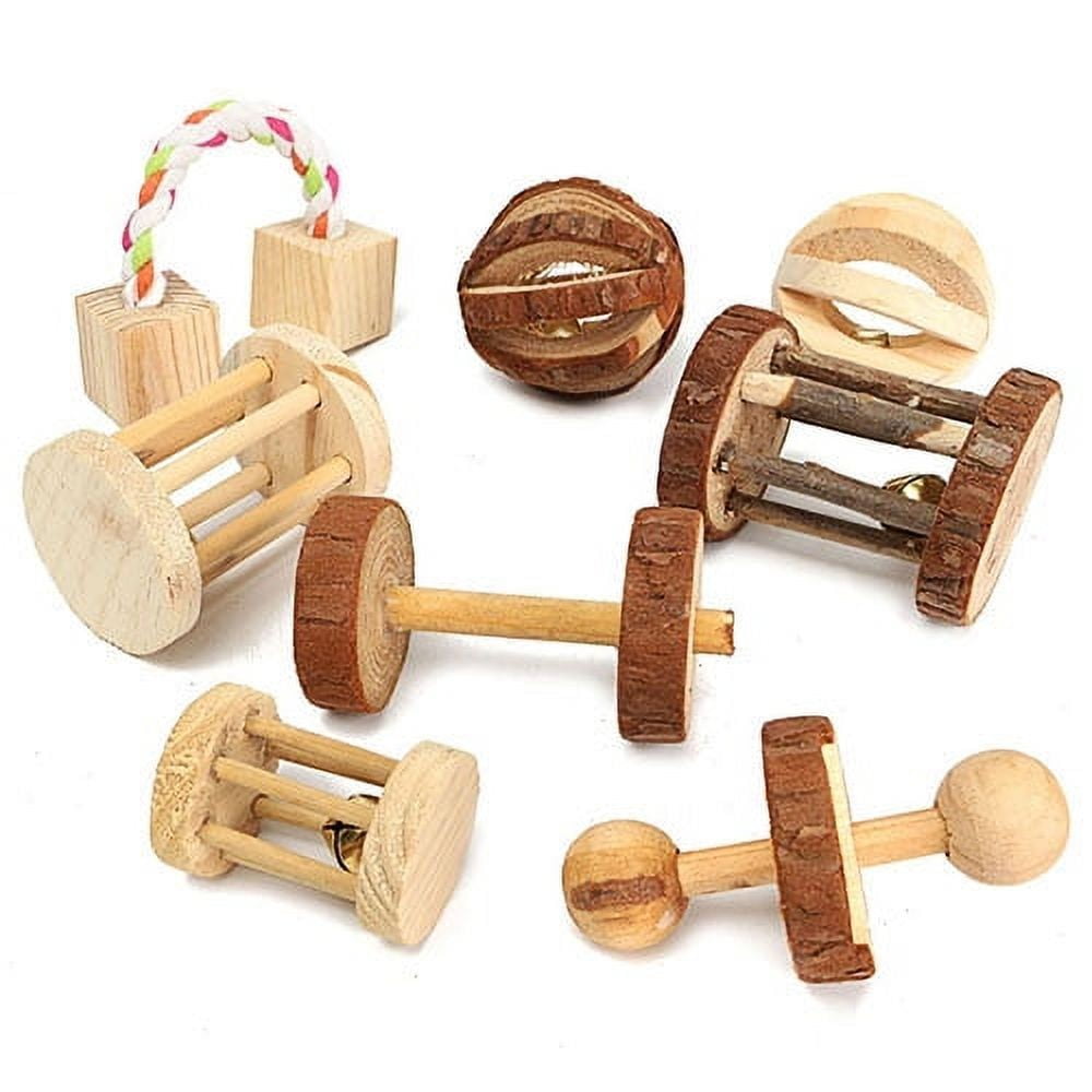 LGCASL Hamster Chew Toys Clearance! Wood Mini Exercisechew Hamster Chew Toys Wooden Pineguinea Pigsrats Chinchillastoys Accessories Care Molar Toy for Bunny Gifts A - Image 3