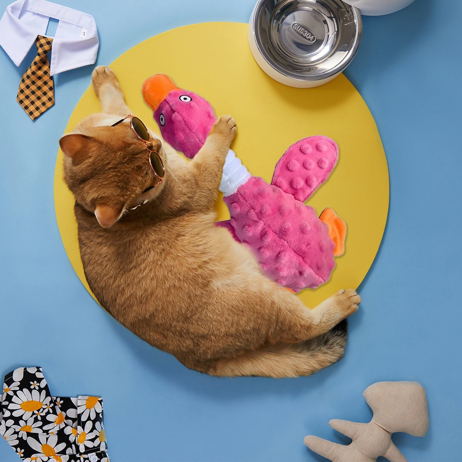 LGCASL Pink Duck Chew Toy Dog Toys for Aggressive Chewers 2026 New Dog Toys Calming Toy for Dogs Indestructible Toy with in Squeaker for Boredom Yellow Dog Plush for Dogs Pink - Image 4