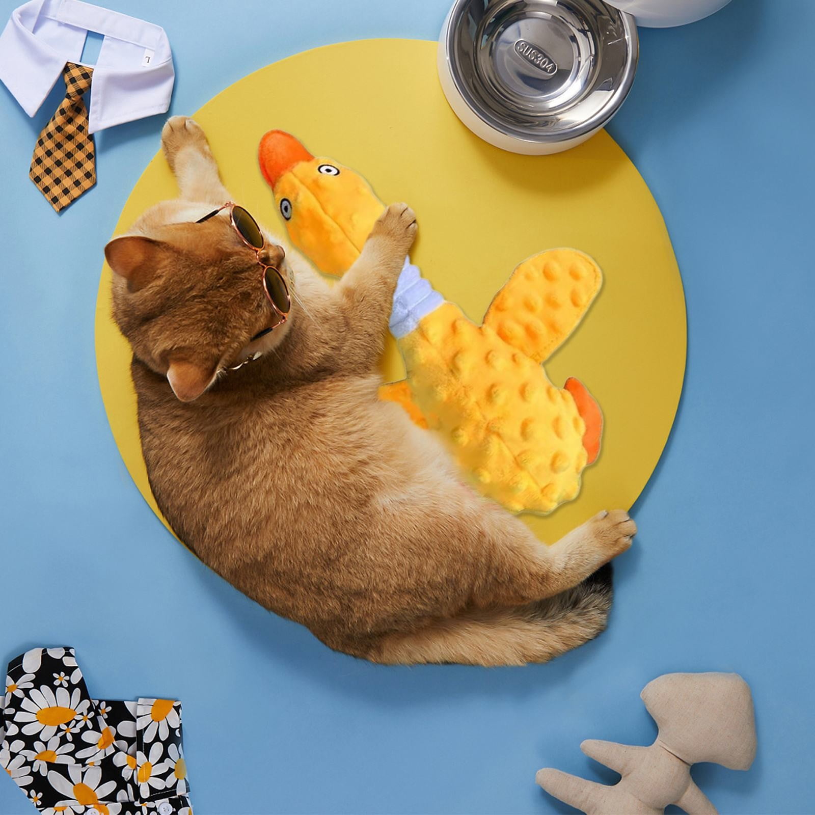 LGCASL Pink Duck Chew Toy Dog Toys for Aggressive Chewers 2026 New Dog Toys Calming Toy for Dogs Indestructible Toy with in Squeaker for Boredom Yellow Dog Plush for Dogs Pink - Image 5