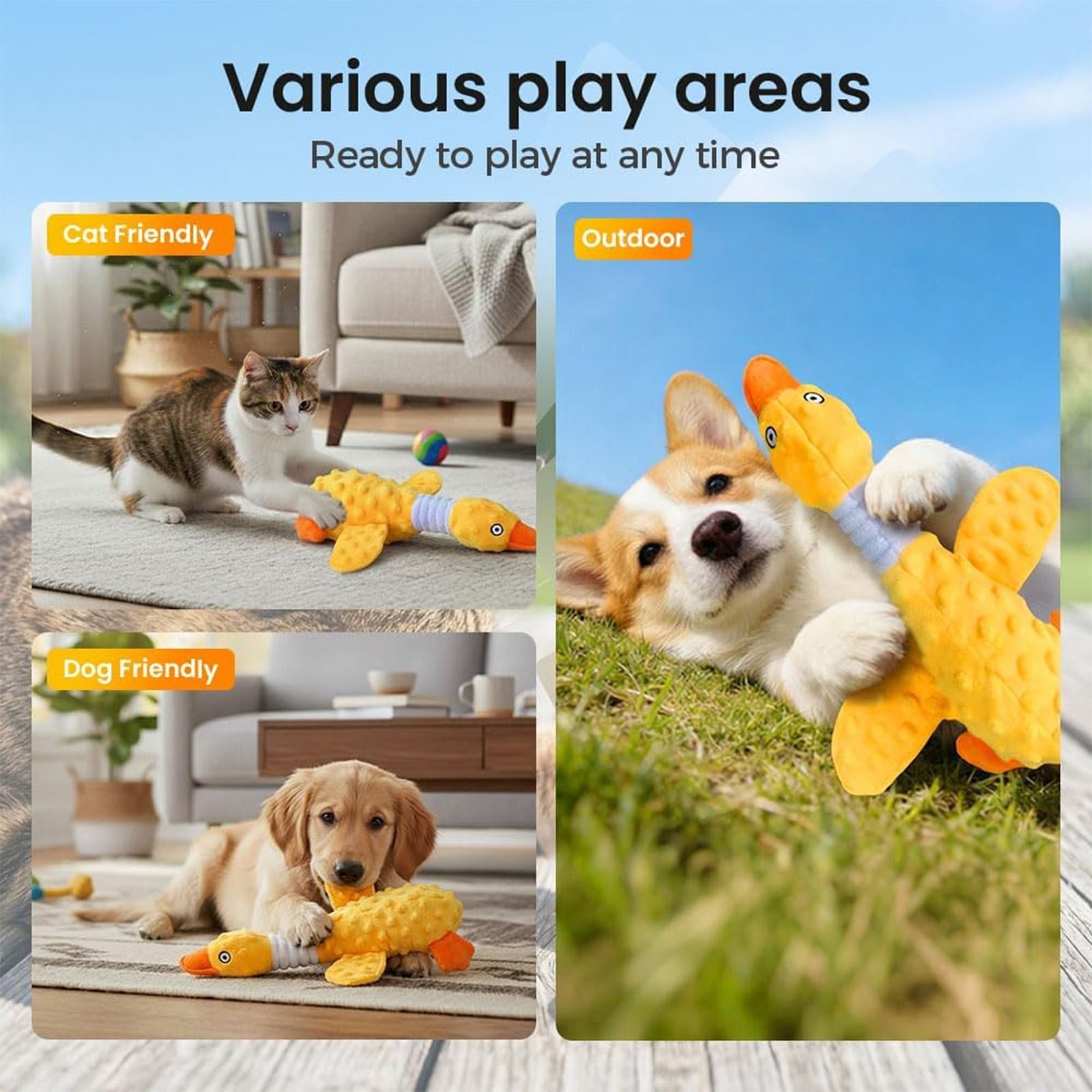 LGCASL Pink Duck Chew Toy Dog Toys for Aggressive Chewers 2026 New Dog Toys Calming Toy for Dogs Indestructible Toy with in Squeaker for Boredom Yellow Dog Plush for Dogs Pink - Image 6