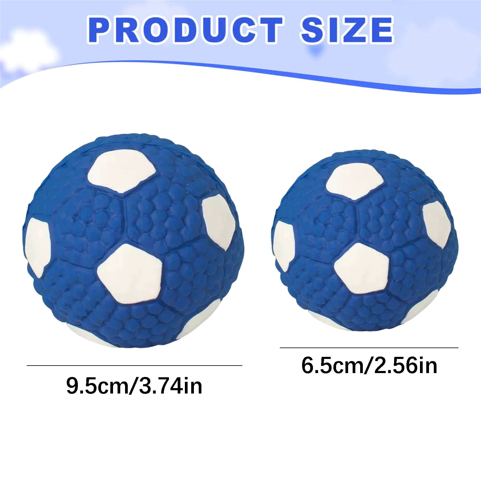 LGCASL Soccer Ball Chew Toy Dog Toy Squeak Rubber Fun Suitable for Large and Medium Sized Dogs Dog Toy Squeak Rubber Fun Suitable for Large and Medium Sized Dogs (Blue, L) S Blue - Image 3