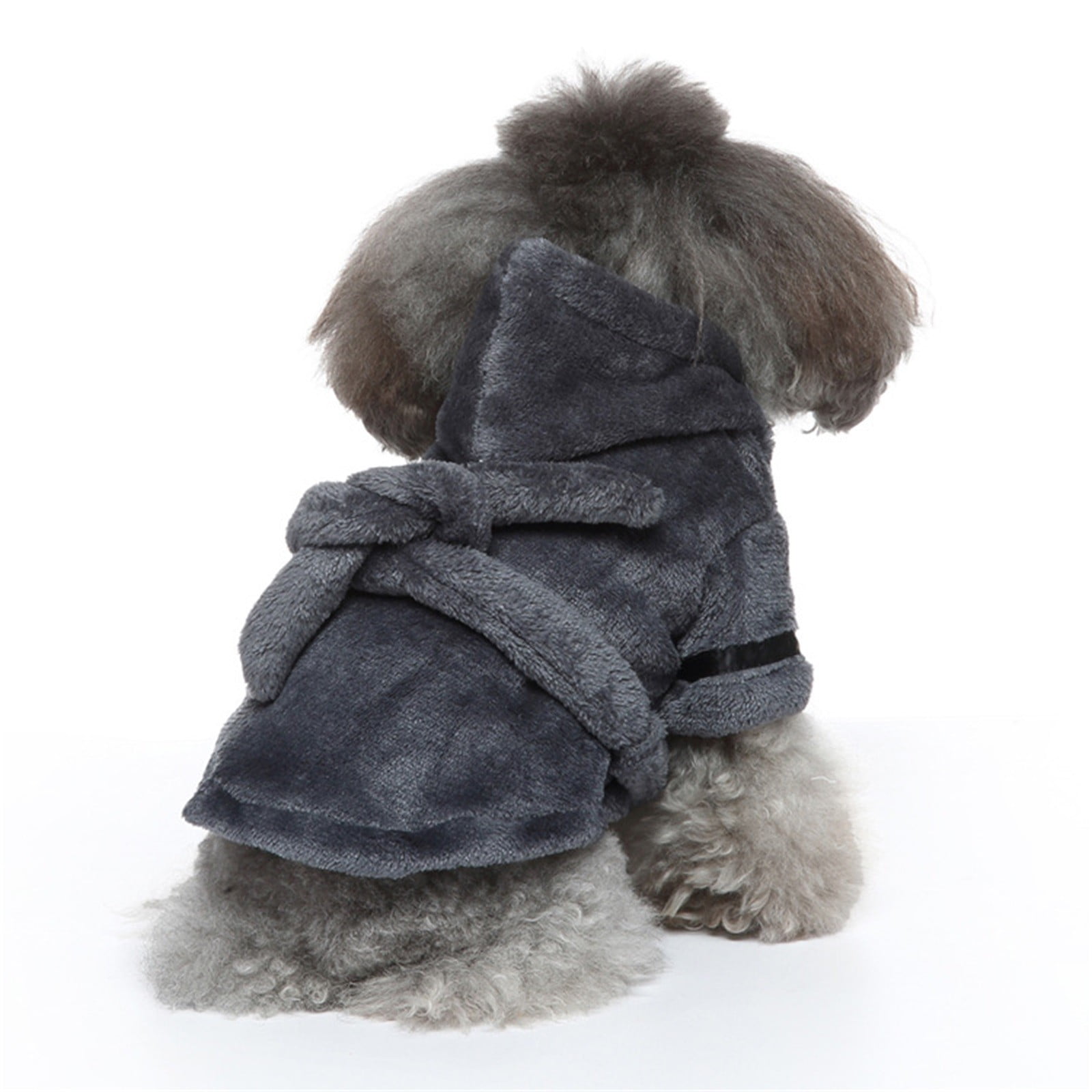LGCASL Pet Bathrobes, Pajamas Clearance! Dog Cat Bathrobe Pet Clothes Hotel Bath Towel Pet Bathrobe Nightgown Pajamas (Army Green, L) L Grey - Image 5