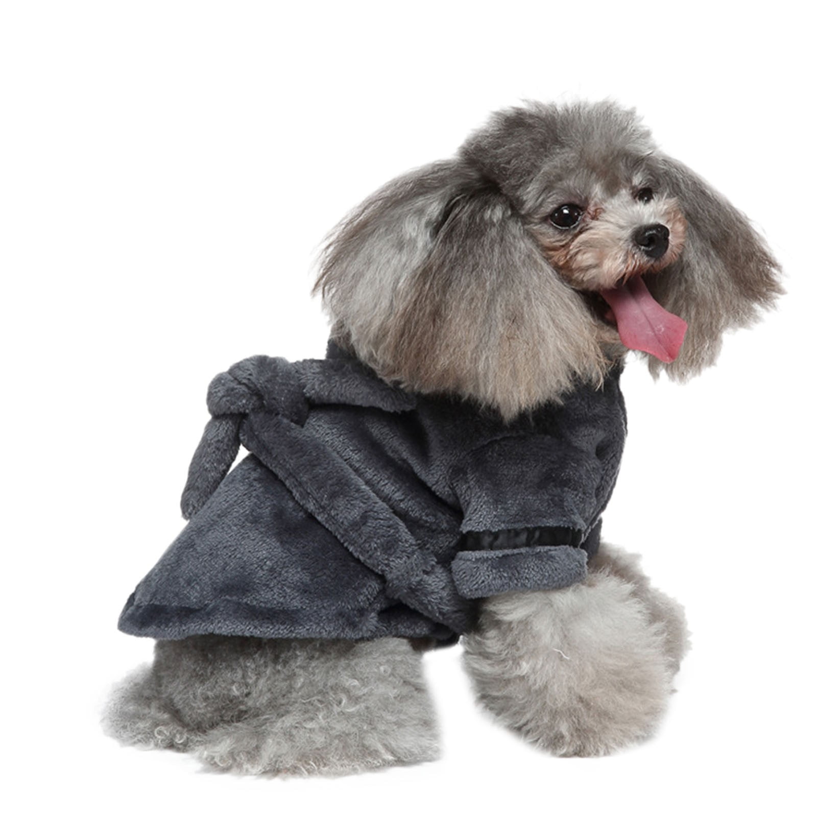 LGCASL Pet Bathrobes, Pajamas Clearance! Dog Cat Bathrobe Pet Clothes Hotel Bath Towel Pet Bathrobe Nightgown Pajamas (Army Green, L) XL Grey - Image 2