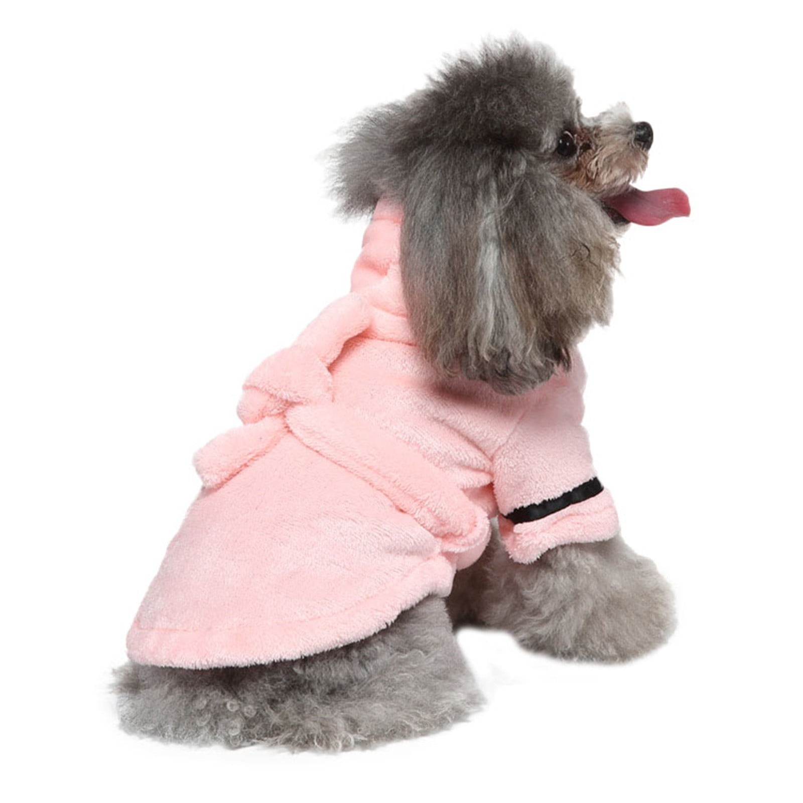 LGCASL Pet Bathrobes, Pajamas Clearance! Dog Cat Bathrobe Pet Clothes Hotel Bath Towel Pet Bathrobe Nightgown Pajamas (Army Green, L) S Pink - Image 2