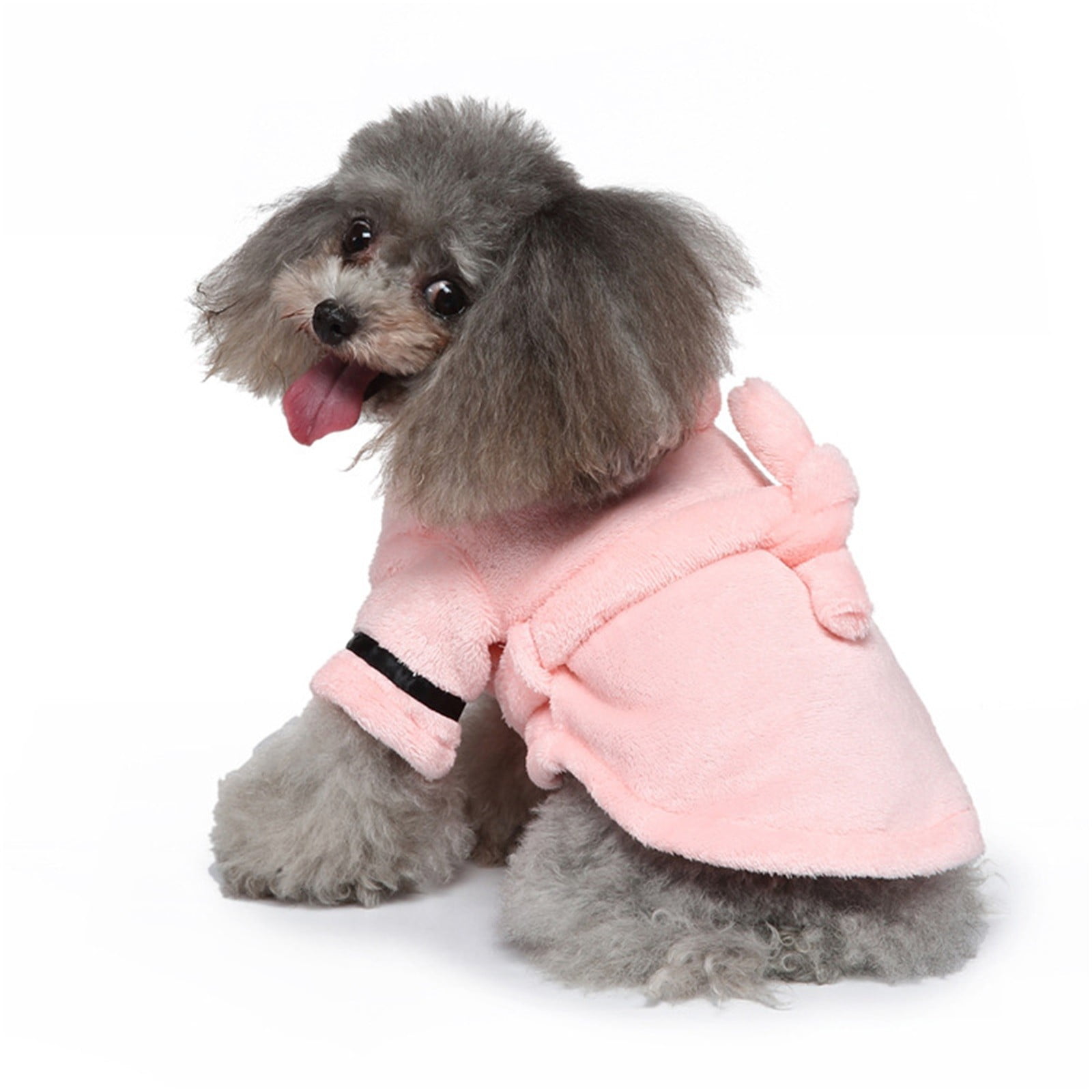 LGCASL Pet Bathrobes, Pajamas Clearance! Dog Cat Bathrobe Pet Clothes Hotel Bath Towel Pet Bathrobe Nightgown Pajamas (Army Green, L) S Pink - Image 4