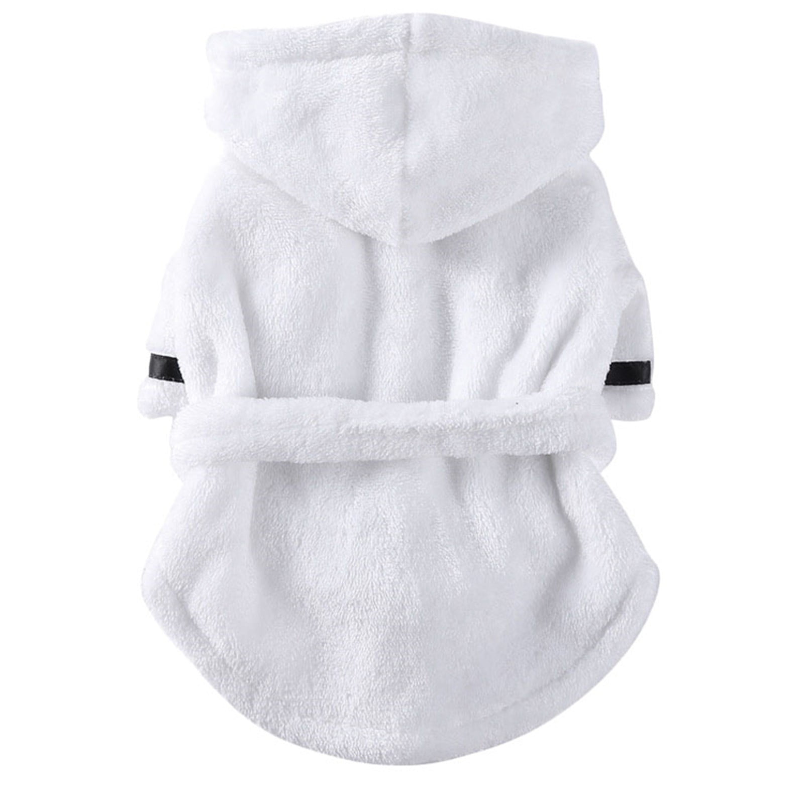 LGCASL Pet Bathrobes, Pajamas Clearance! Dog Cat Bathrobe Pet Clothes Hotel Bath Towel Pet Bathrobe Nightgown Pajamas (Army Green, L) S White - Image 3