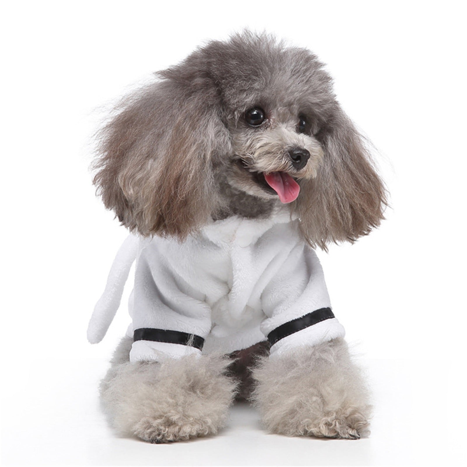 LGCASL Pet Bathrobes, Pajamas Clearance! Dog Cat Bathrobe Pet Clothes Hotel Bath Towel Pet Bathrobe Nightgown Pajamas (Army Green, L) S White - Image 5