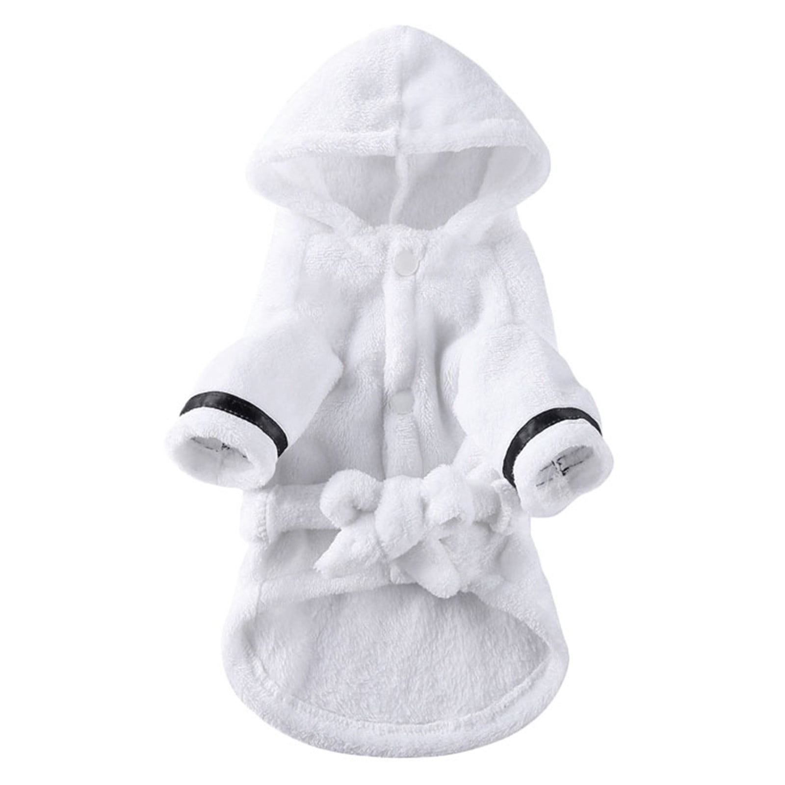 LGCASL Pet Bathrobes, Pajamas Clearance! Dog Cat Bathrobe Pet Clothes Hotel Bath Towel Pet Bathrobe Nightgown Pajamas (Army Green, L) M White - Image 1