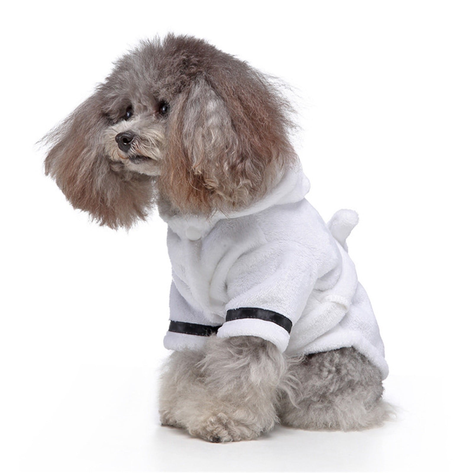 LGCASL Pet Bathrobes, Pajamas Clearance! Dog Cat Bathrobe Pet Clothes Hotel Bath Towel Pet Bathrobe Nightgown Pajamas (Army Green, L) L White - Image 4