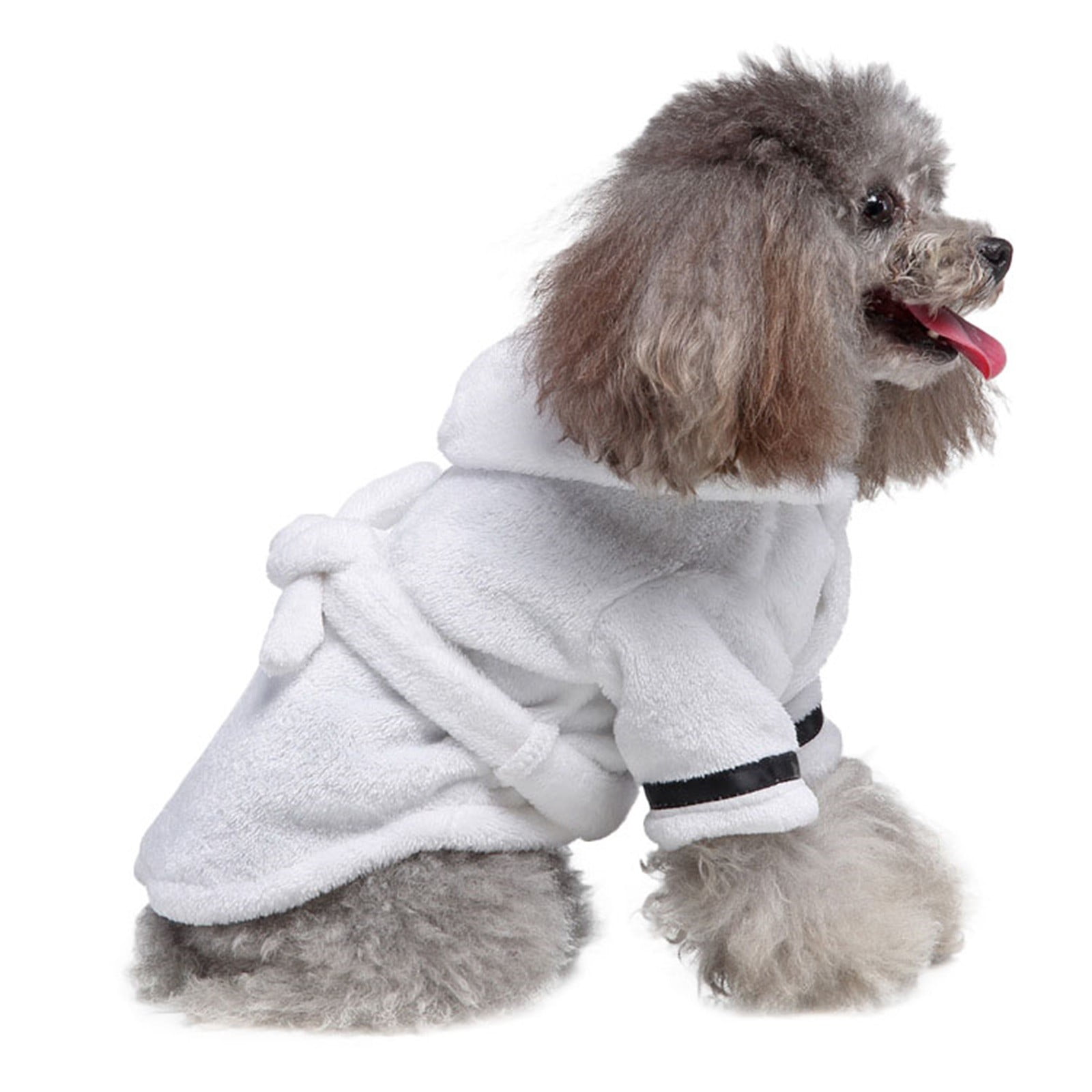 LGCASL Pet Bathrobes, Pajamas Clearance! Dog Cat Bathrobe Pet Clothes Hotel Bath Towel Pet Bathrobe Nightgown Pajamas (Army Green, L) XL White - Image 2