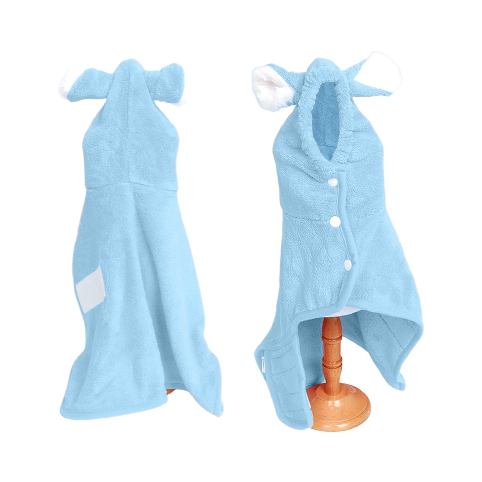 LGCASL 2026 New Puppy Bathrobe with Hood, Dog Bathrobe Absorbent Towel for Small Dogs Fast Drying Dog Robe Coat with Hood Puppy Towel Wrap Pet Grooming After Shower (Blue, Xs) M Blue - Image 4