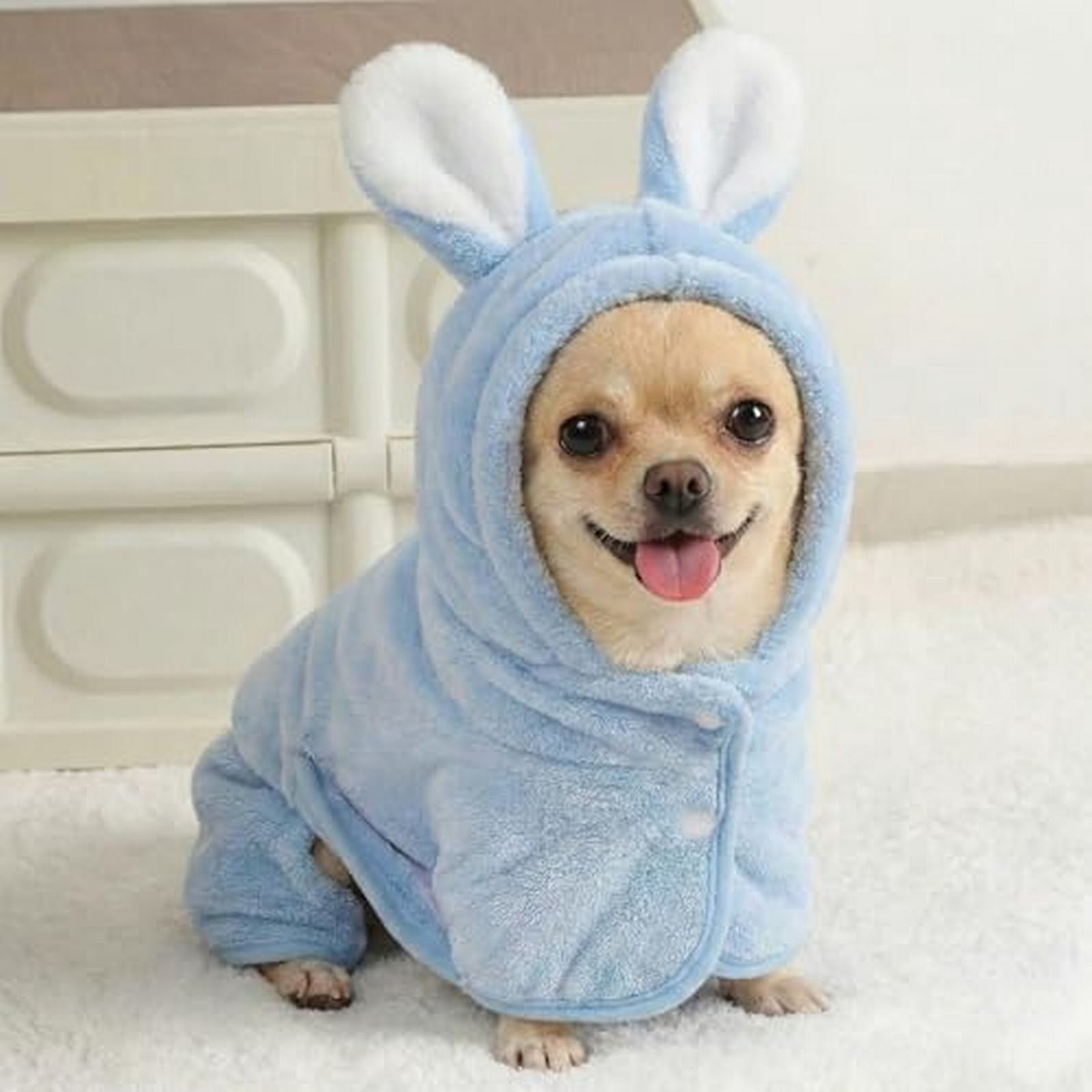 LGCASL 2026 New Puppy Bathrobe with Hood, Dog Bathrobe Absorbent Towel for Small Dogs Fast Drying Dog Robe Coat with Hood Puppy Towel Wrap Pet Grooming After Shower (Blue, Xs) M Blue - Image 5