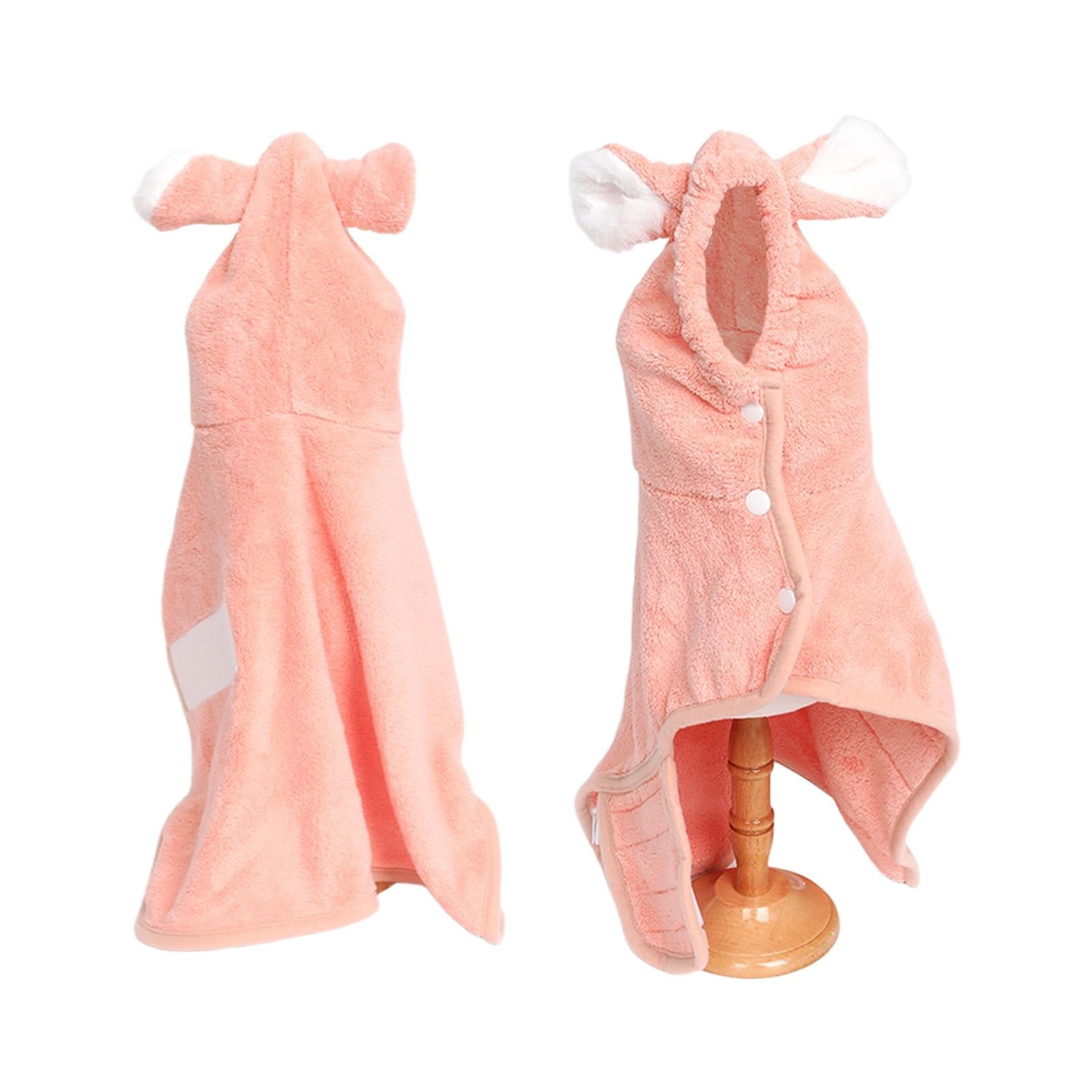 LGCASL 2026 New Puppy Bathrobe with Hood, Dog Bathrobe Absorbent Towel for Small Dogs Fast Drying Dog Robe Coat with Hood Puppy Towel Wrap Pet Grooming After Shower (Blue, Xs) L Pink - Image 4