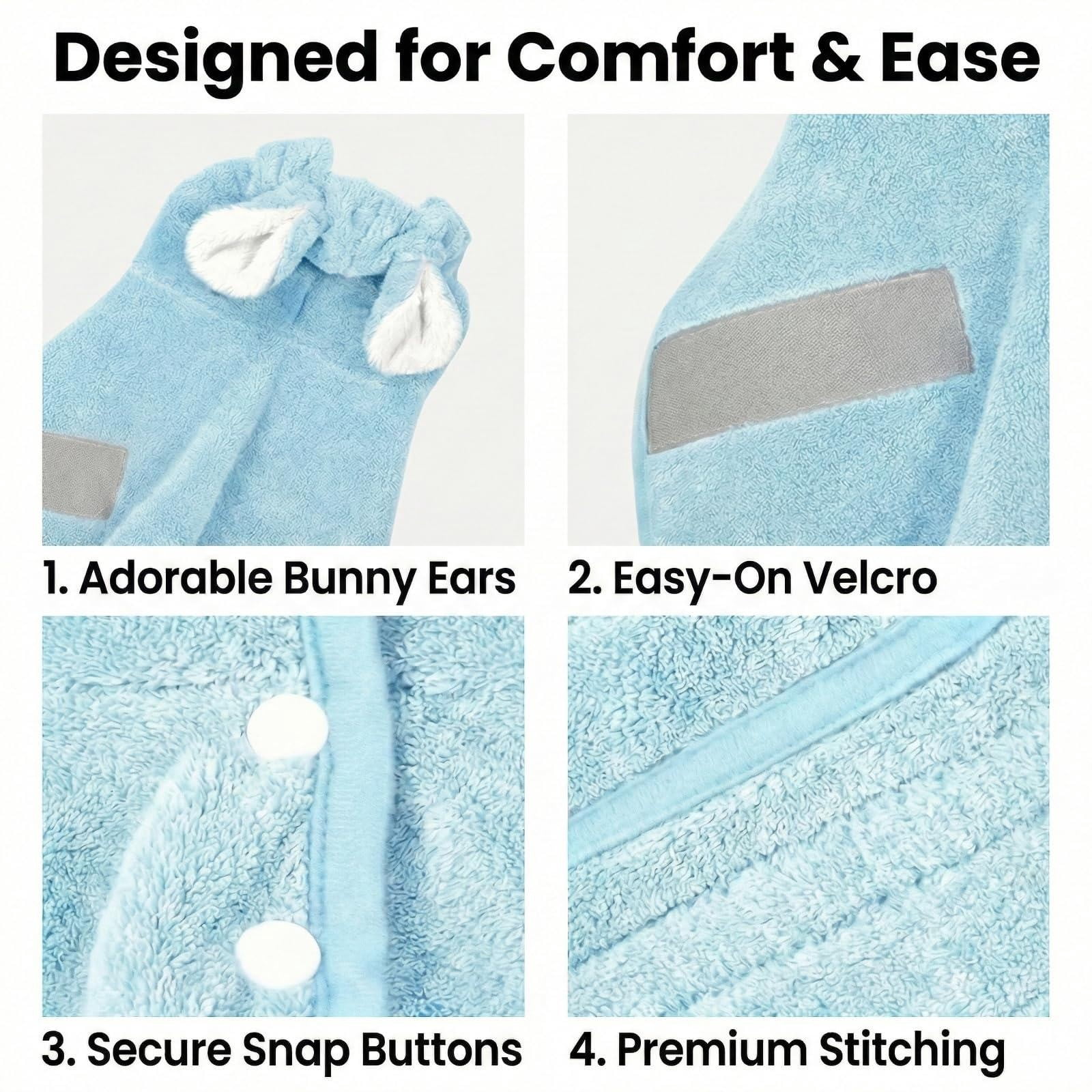 LGCASL 2026 New Puppy Bathrobe with Hood, Dog Bathrobe Absorbent Towel for Small Dogs Fast Drying Dog Robe Coat with Hood Puppy Towel Wrap Pet Grooming After Shower (Blue, Xs) L Pink - Image 7