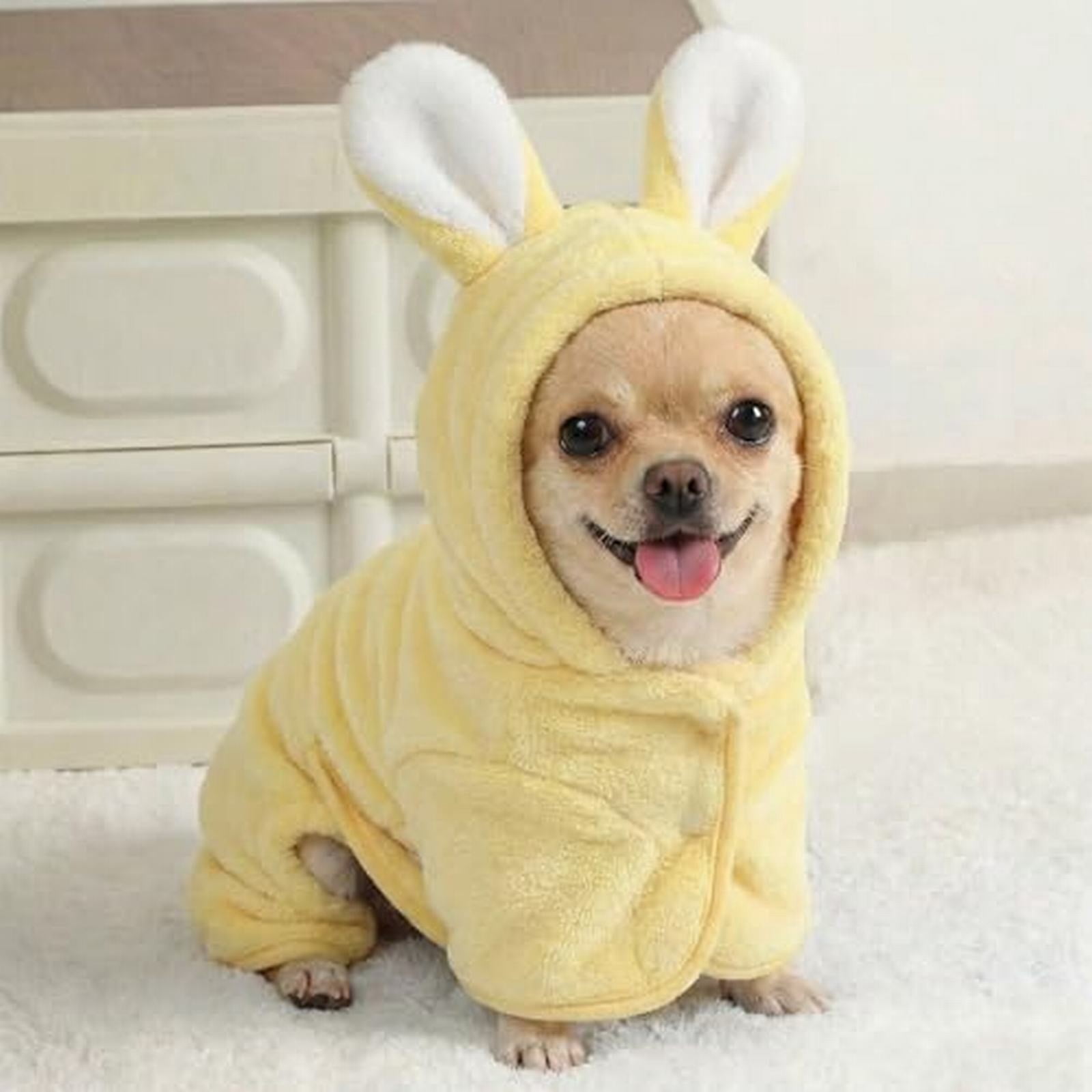LGCASL 2026 New Puppy Bathrobe with Hood, Dog Bathrobe Absorbent Towel for Small Dogs Fast Drying Dog Robe Coat with Hood Puppy Towel Wrap Pet Grooming After Shower (Blue, Xs) M Yellow - Image 5