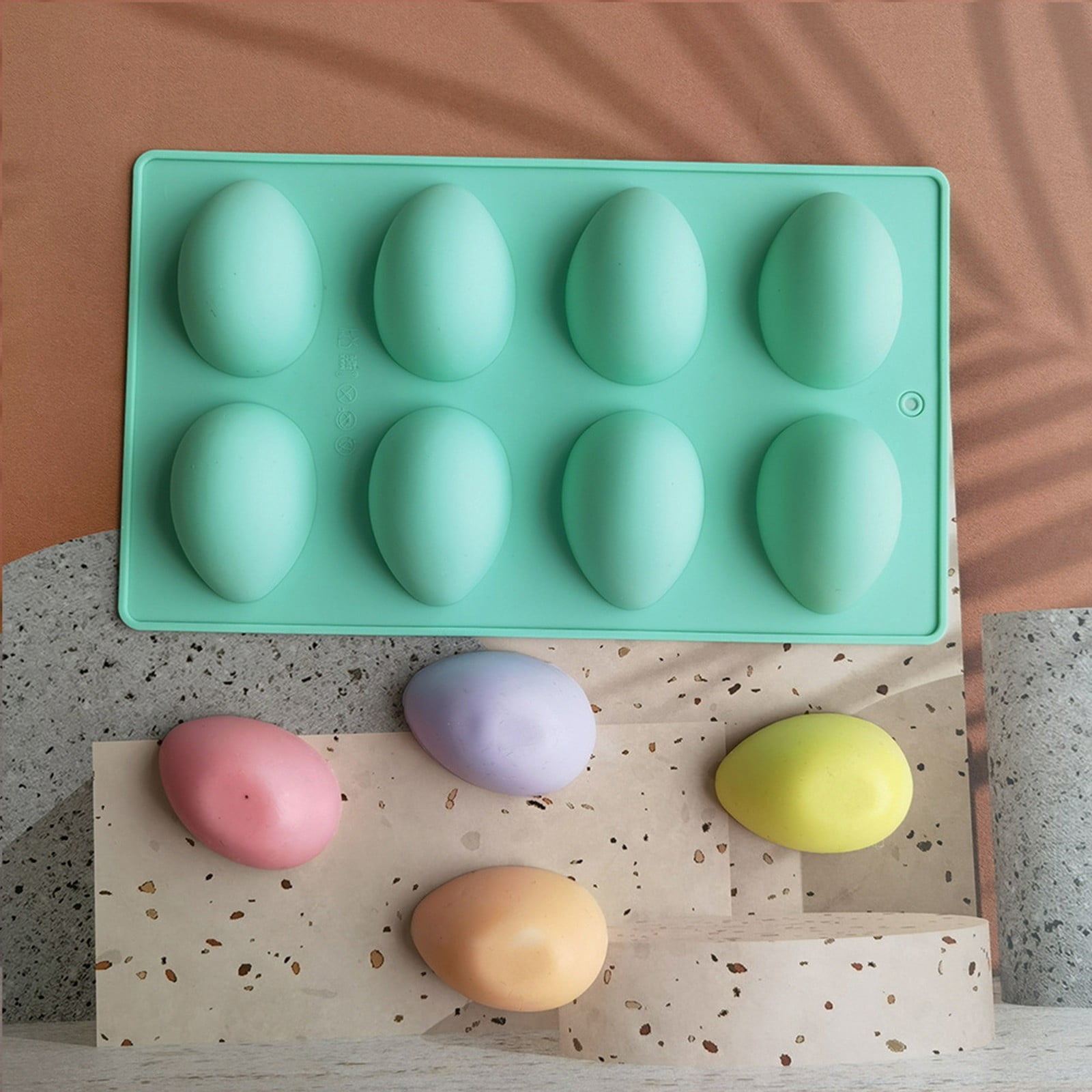 LGCASL Silicone Egg Shaped Molds, Egg Shaped Silicone Molds for Baking Easter Egg Shaped Silicone Baking Grade Non Stick Egg Shaped Easter Homemade Baking Tools Beige Pink - Image 6