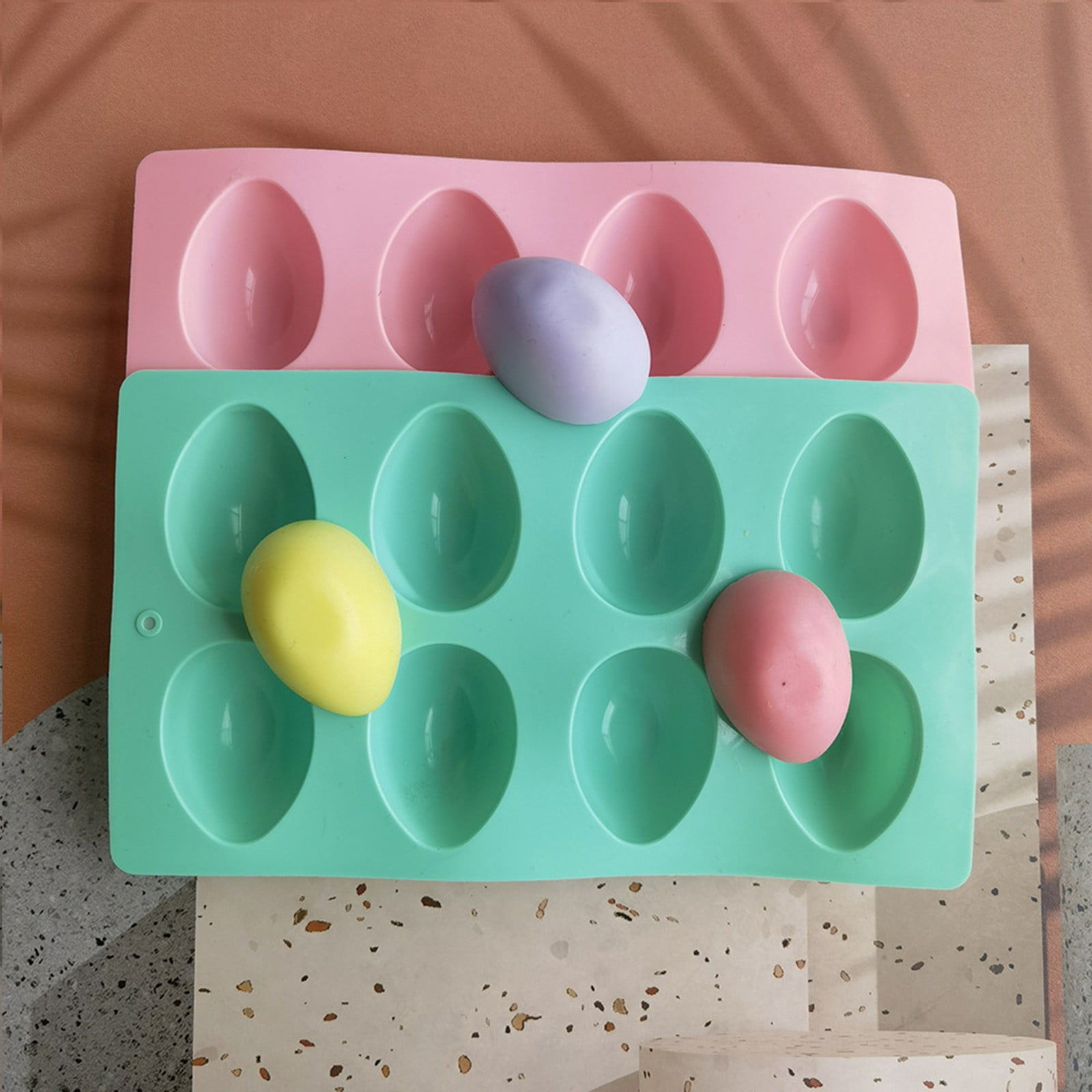 LGCASL Silicone Egg Shaped Molds, Egg Shaped Silicone Molds for Baking Easter Egg Shaped Silicone Baking Grade Non Stick Egg Shaped Easter Homemade Baking Tools Blue - Image 6