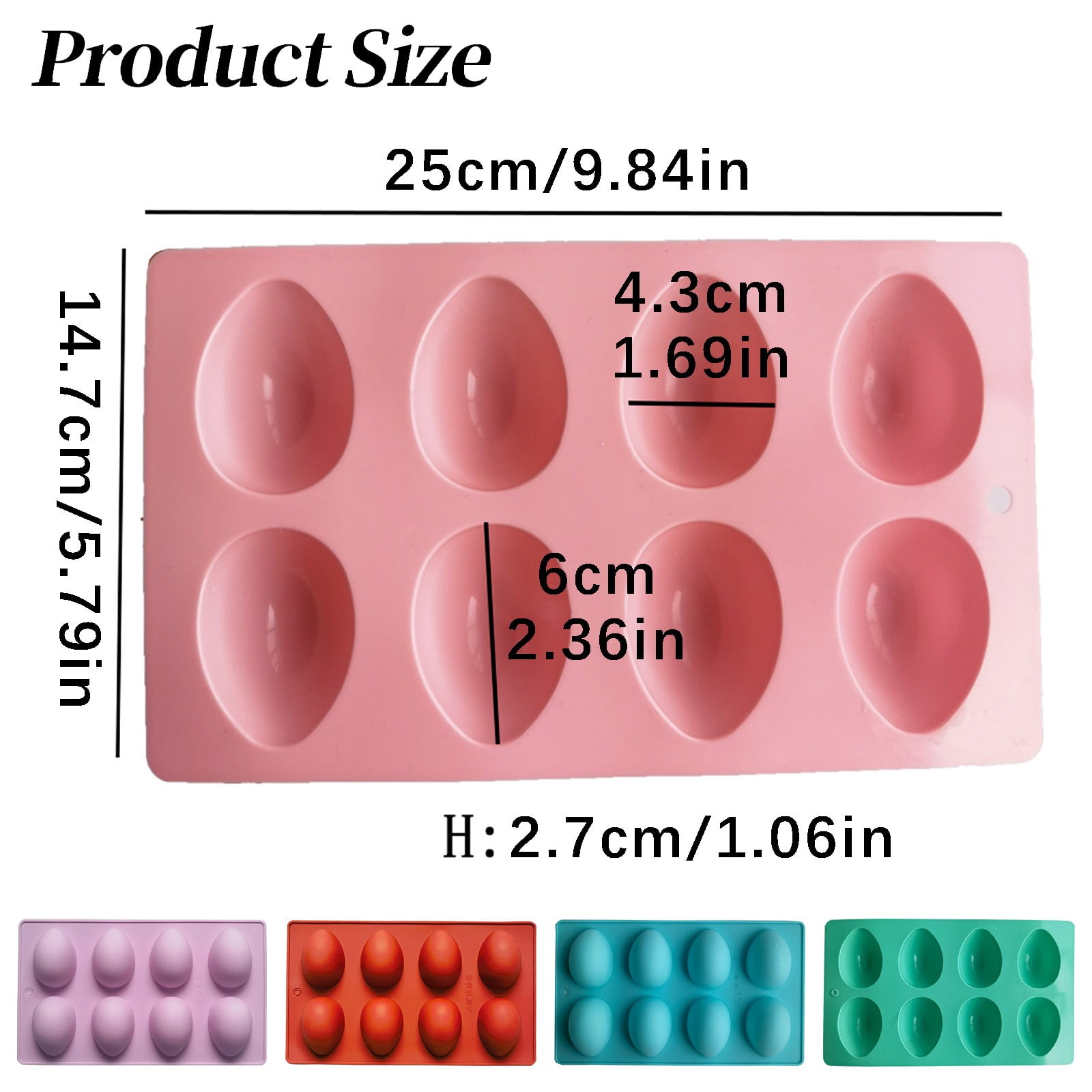 LGCASL Silicone Egg Shaped Molds, Egg Shaped Silicone Molds for Baking Easter Egg Shaped Silicone Baking Grade Non Stick Egg Shaped Easter Homemade Baking Tools Purple - Image 3