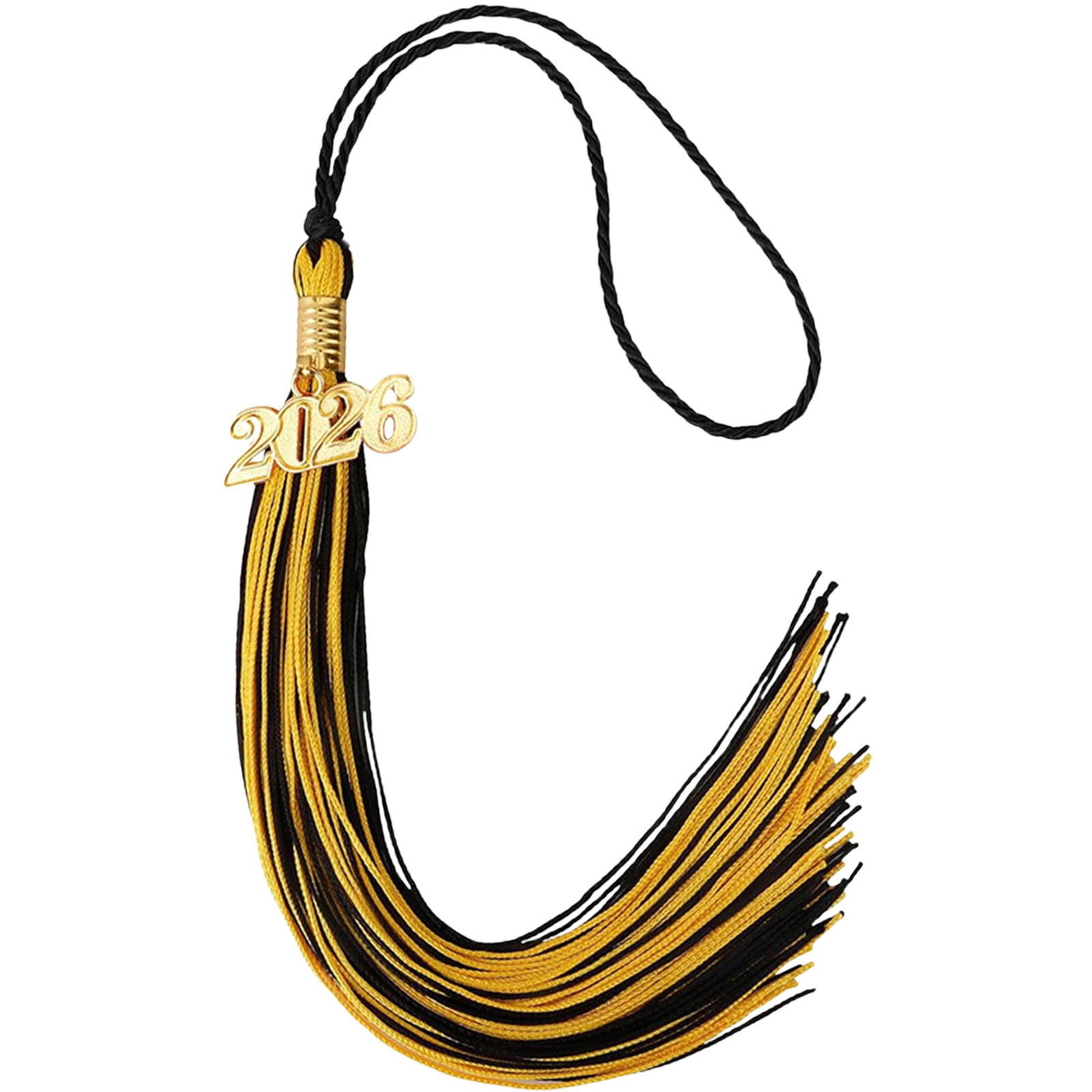 LGCASL 2026 Tassel Graduation, White Graduation Tassel, Tassel Charms for Graduations Cap Decorations, Tassels Memorial Grad Cords Class of 2026 High School Graduate Hat Ceremonies Accessories 2pcs 2026 Graduation Season Hat Tassel Pendant Yellowish-black - Image 1