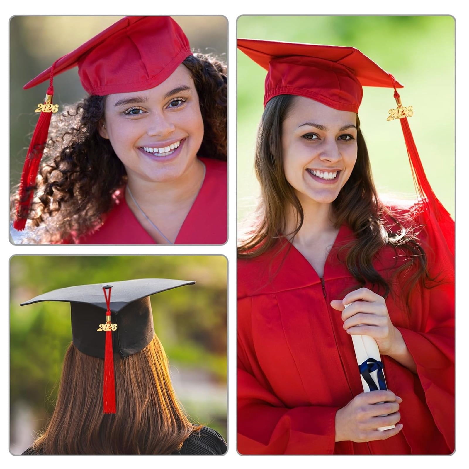 LGCASL 2026 Tassel Graduation, White Graduation Tassel, Tassel Charms for Graduations Cap Decorations, Tassels Memorial Grad Cords Class of 2026 High School Graduate Hat Ceremonies Accessories 2pcs 2026 Graduation Season Hat Tassel Pendant Yellowish-black - Image 8