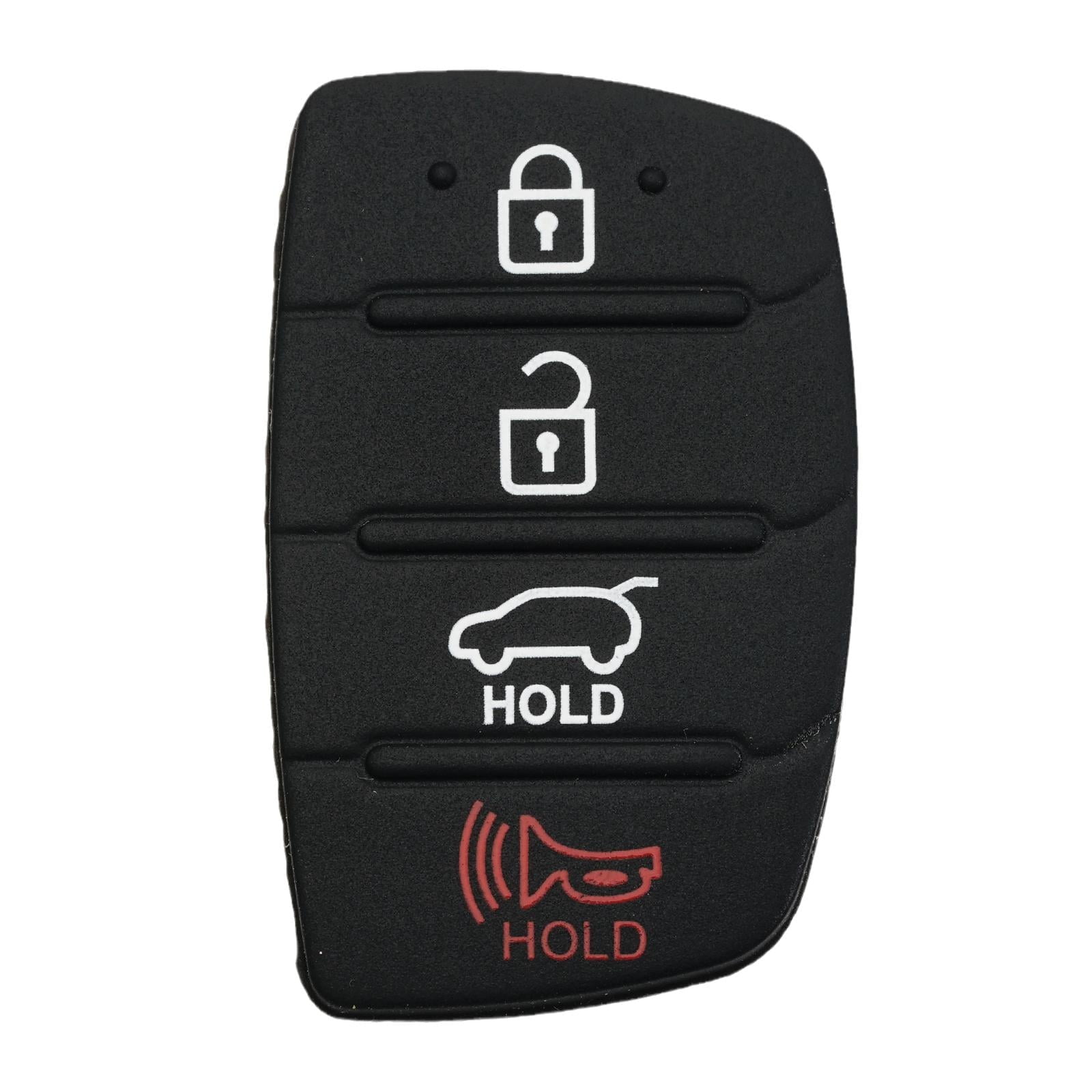 For Hyundai Replacement Rubber Pad Fit For 4 Button Remote Fob Key Black T0F3 - Image 1