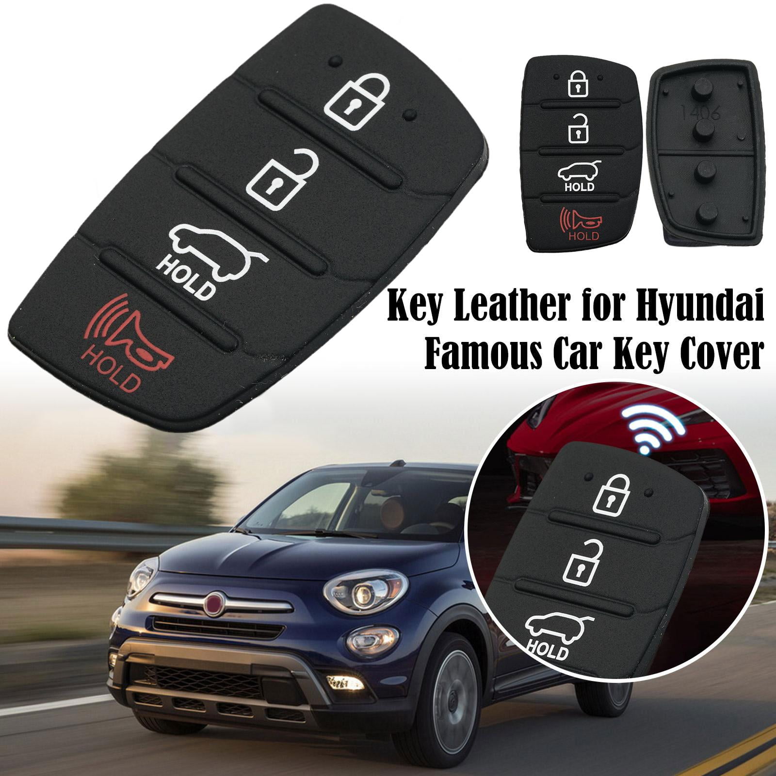 For Hyundai Replacement Rubber Pad Fit For 4 Button Remote Fob Key Black T0F3 - Image 2