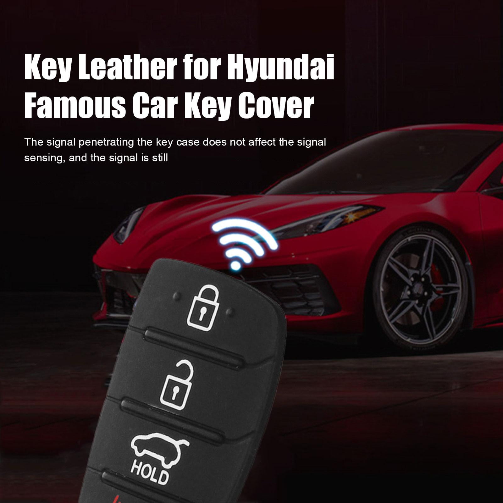 For Hyundai Replacement Rubber Pad Fit For 4 Button Remote Fob Key Black T0F3 - Image 4
