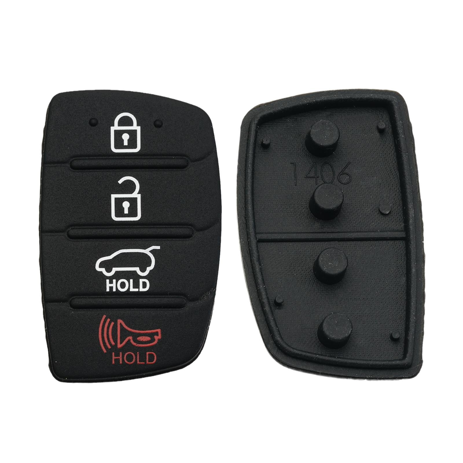 For Hyundai Replacement Rubber Pad Fit For 4 Button Remote Fob Key Black T0F3 - Image 8