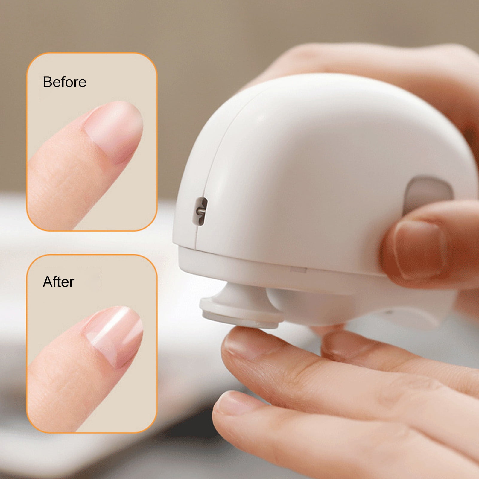 Electric Automatic Nail Clipper with Light Fingernail Cutter and Polisher 2in1 Nail Scraps Storage Rechargeable Safety Fingernail Trimmer for Baby Seniors Adult Gift White - Image 3